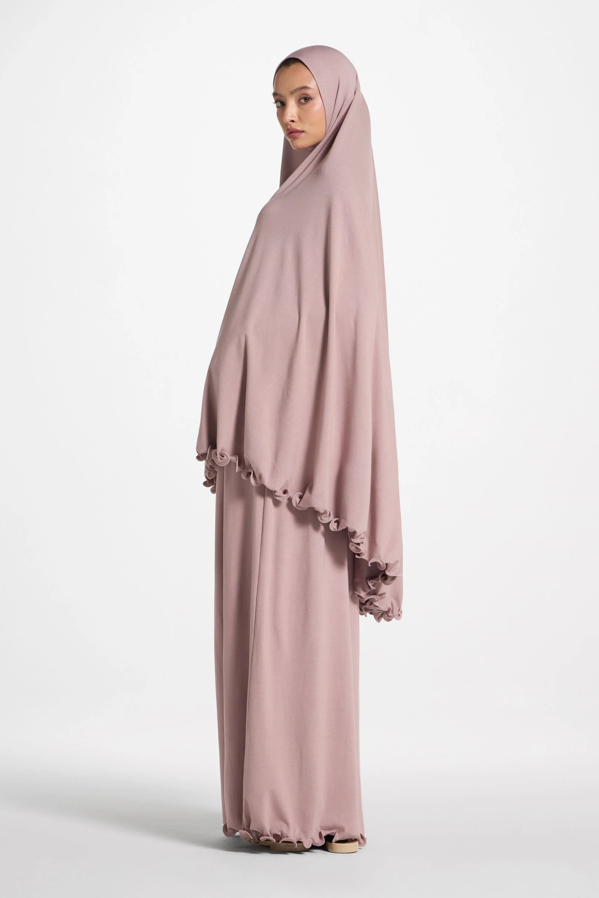 Ruffle Jersey Prayer Set - Desert Mauve - Image 4
