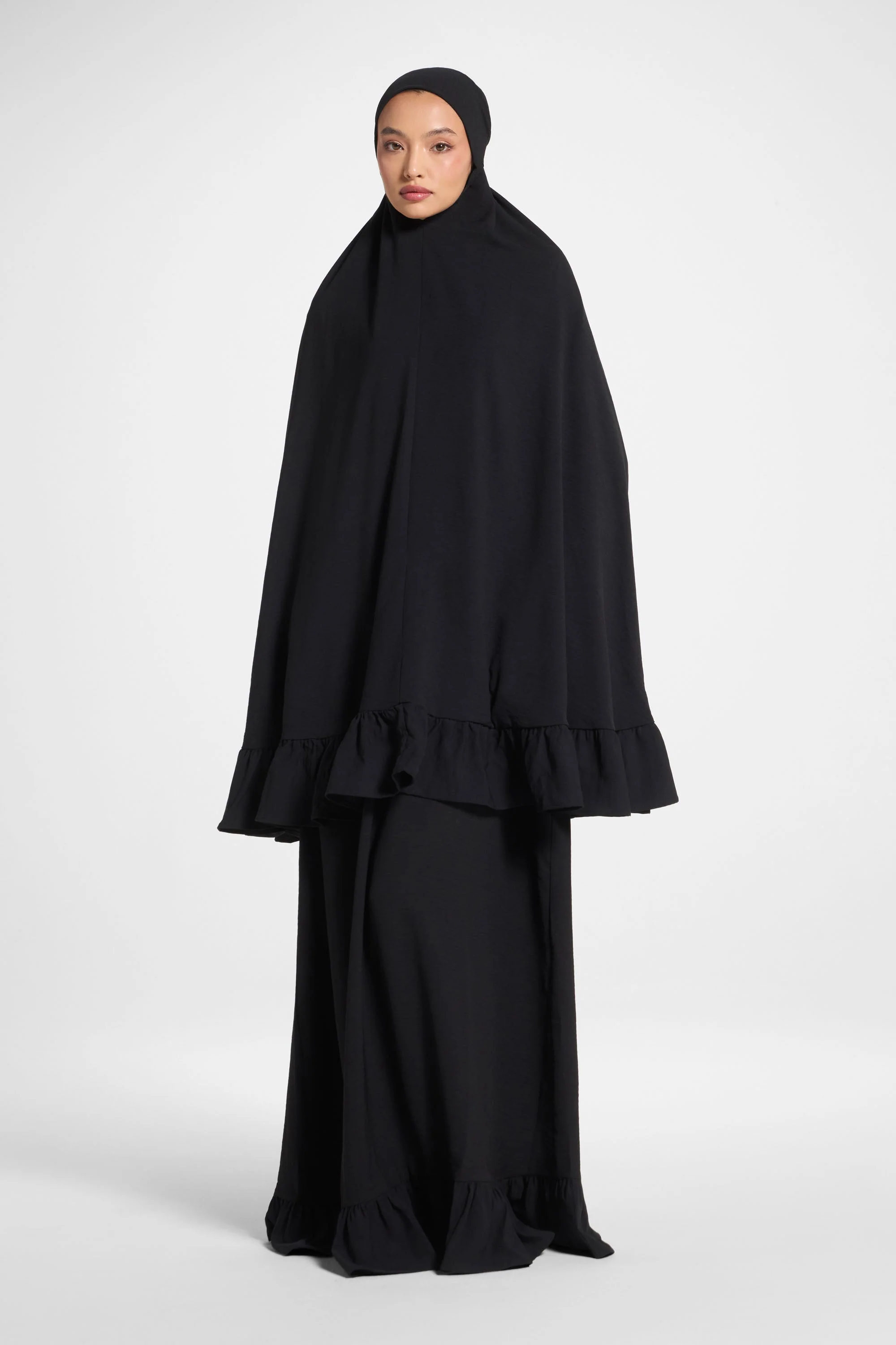 Ruffle Prayer Set - Black