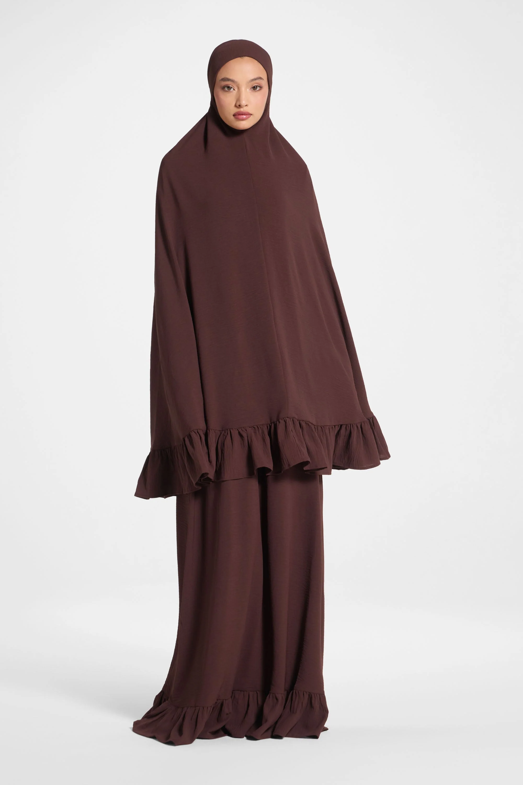 Ruffle Prayer Set - Chocolate - Image 3