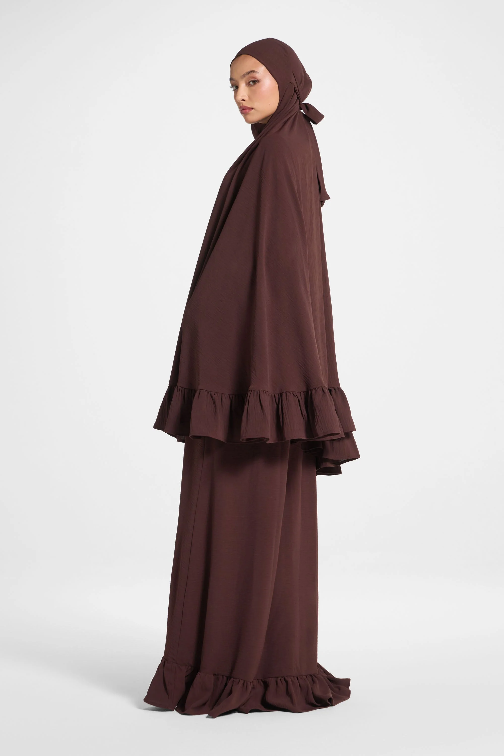 Ruffle Prayer Set - Chocolate - Image 5