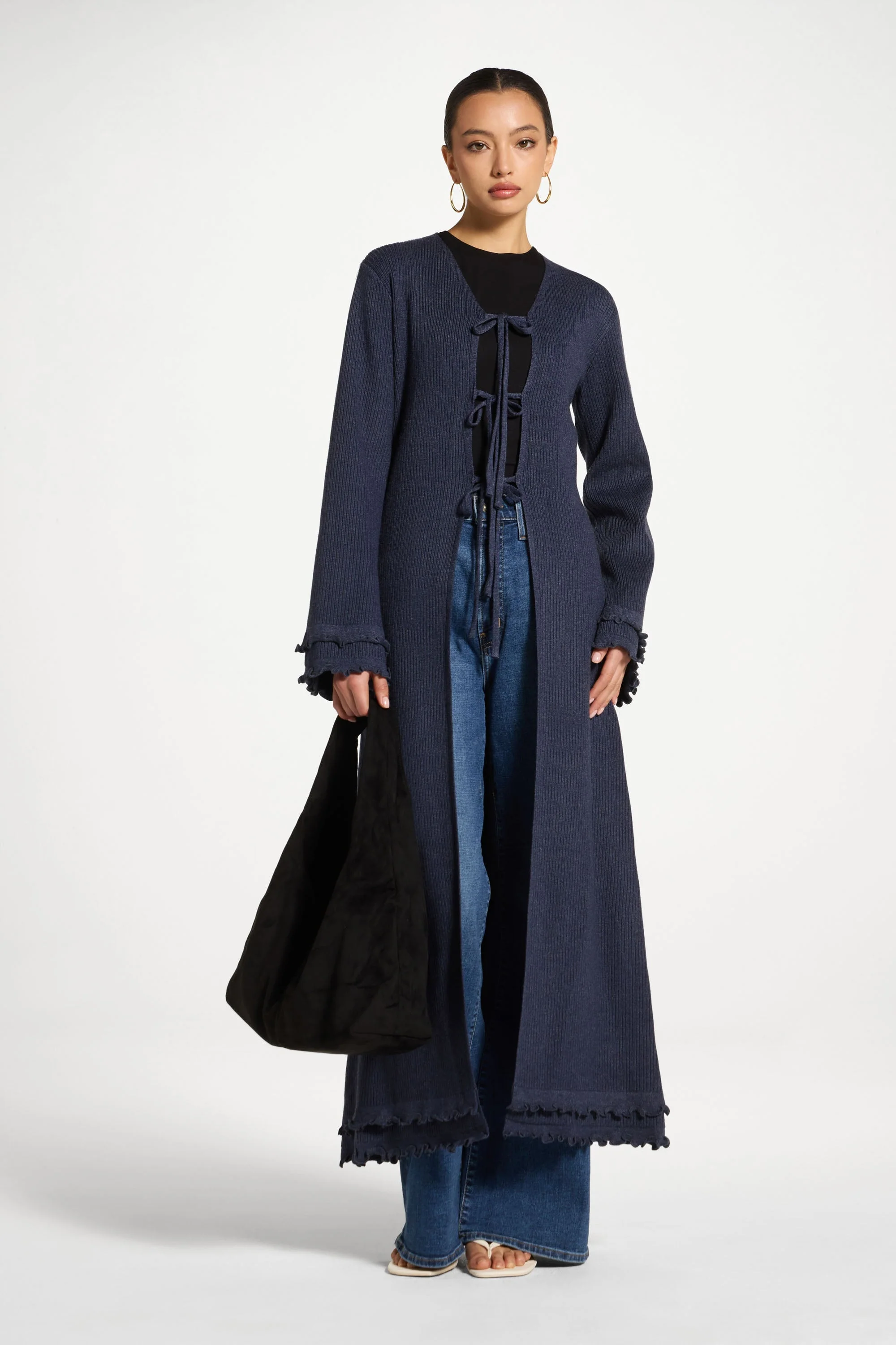 Ruffle Sleeve Knit Cardigan - Image 4