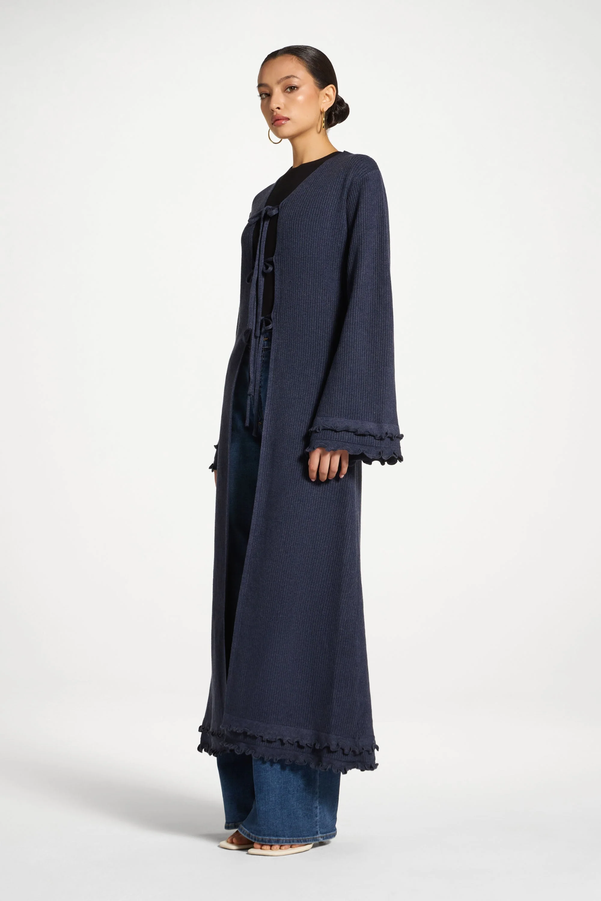 Ruffle Sleeve Knit Cardigan - Image 5