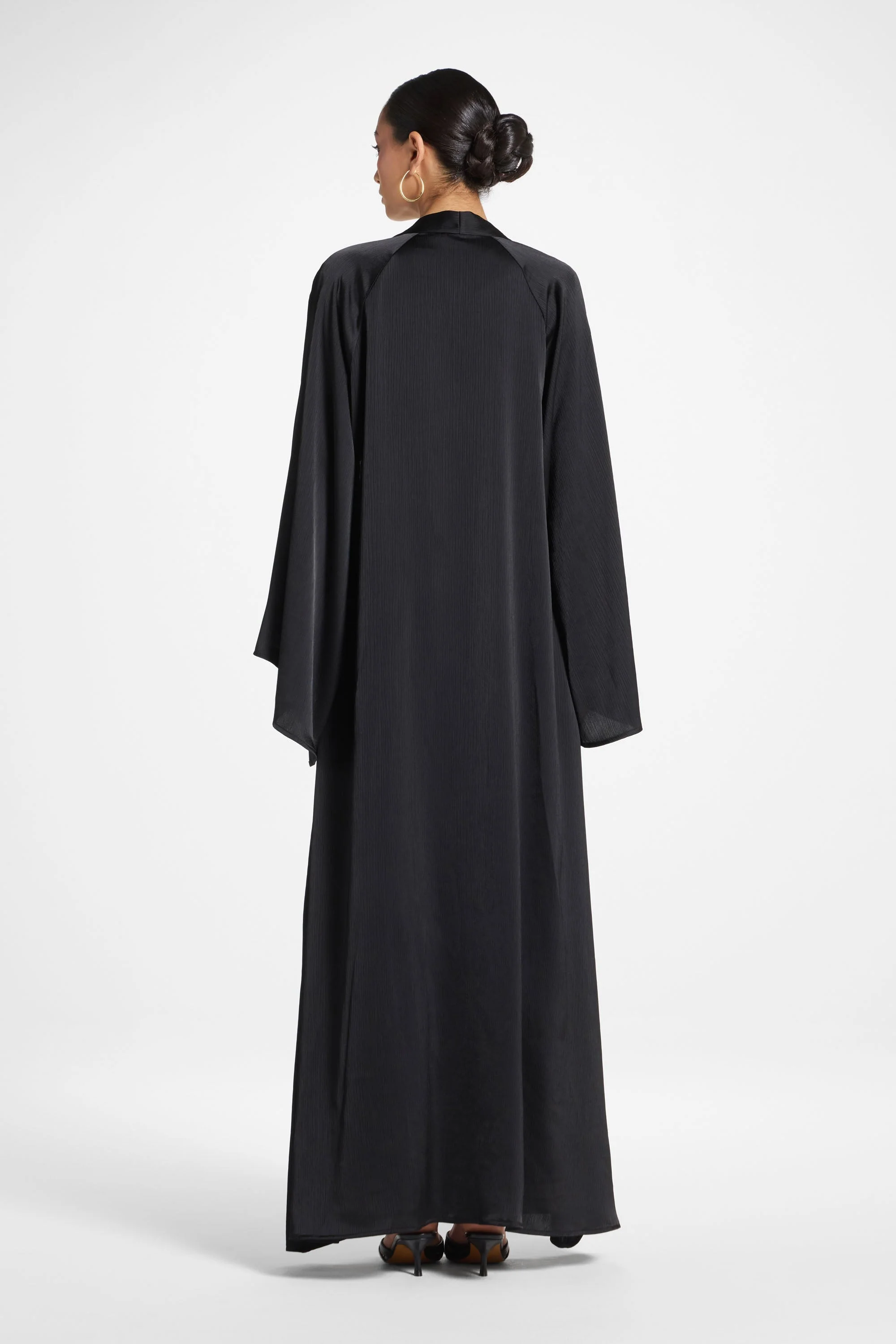 Sabeen Open Abaya - Black - Image 6