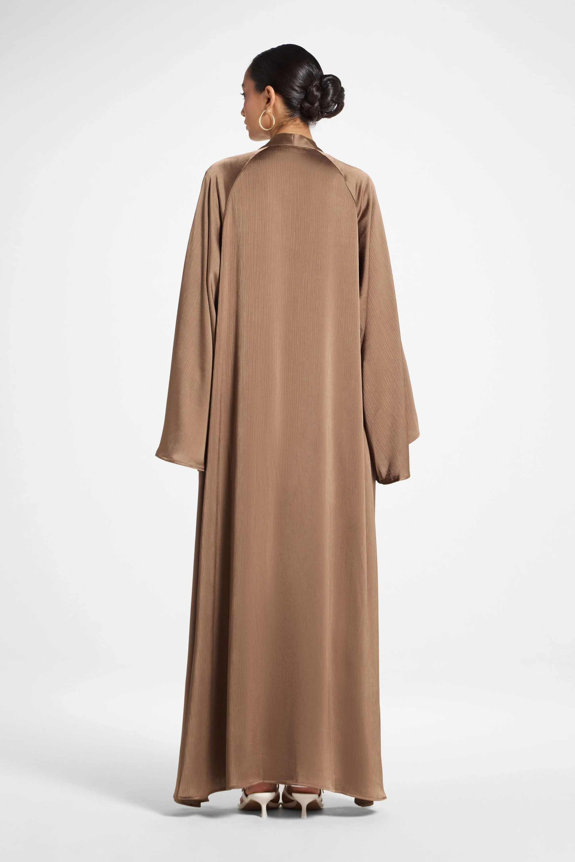 Sabeen Open Abaya - Mushroom - Image 7
