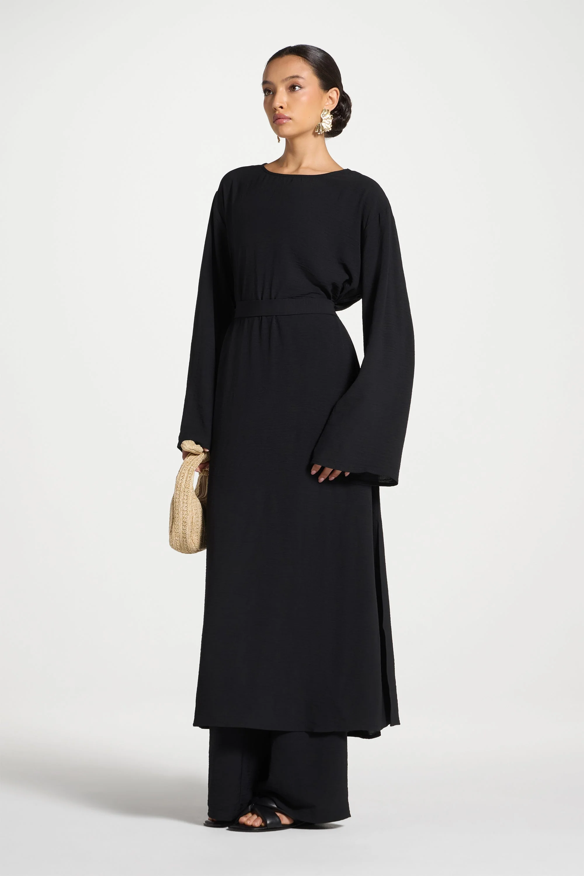 Safina Side Slit Tunic - Black - Image 3