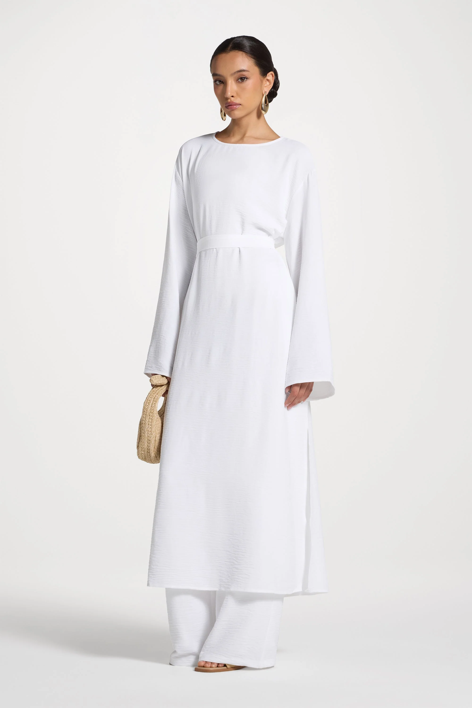 Safina Side Slit Tunic - White - Image 3