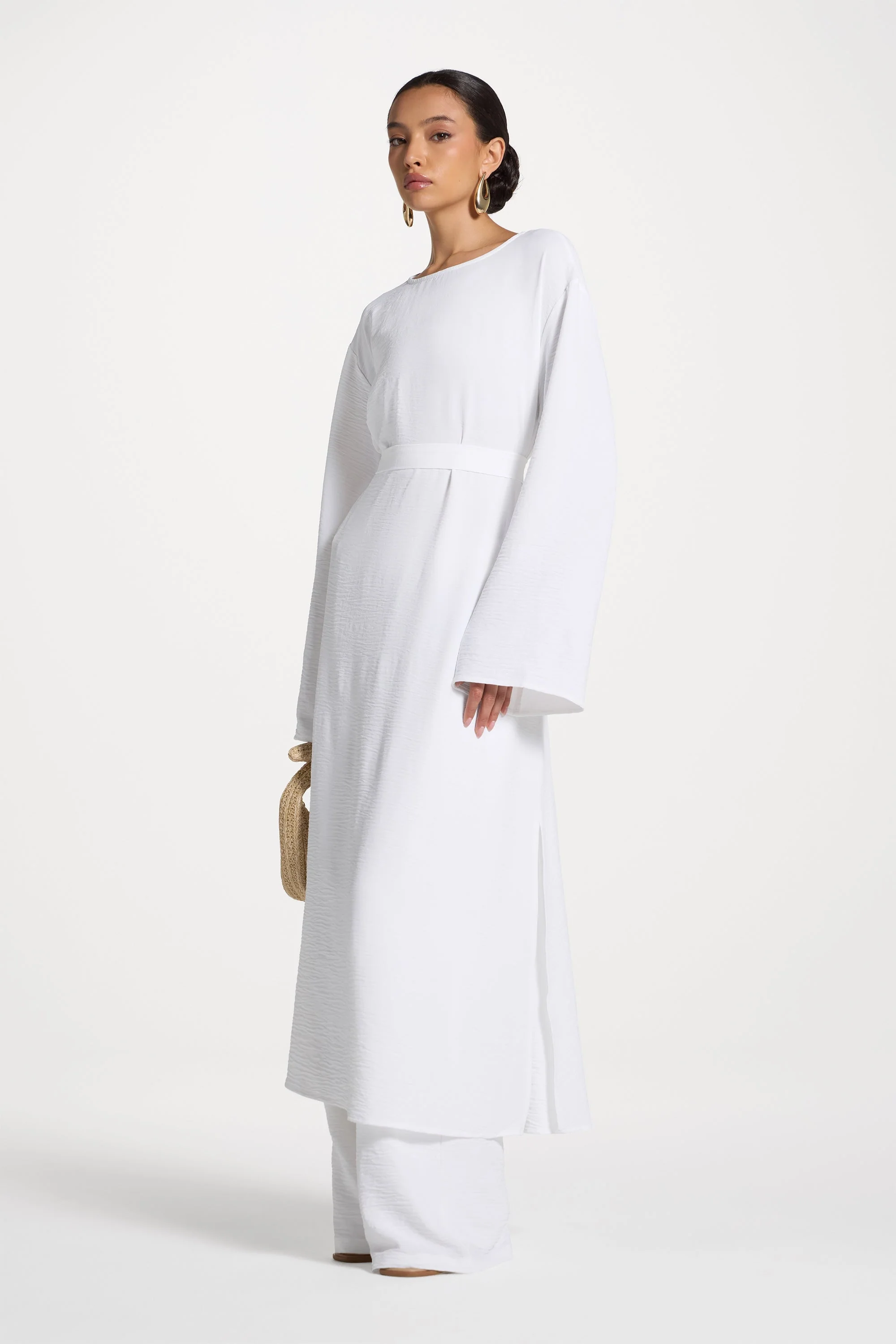 Safina Side Slit Tunic - White - Image 4