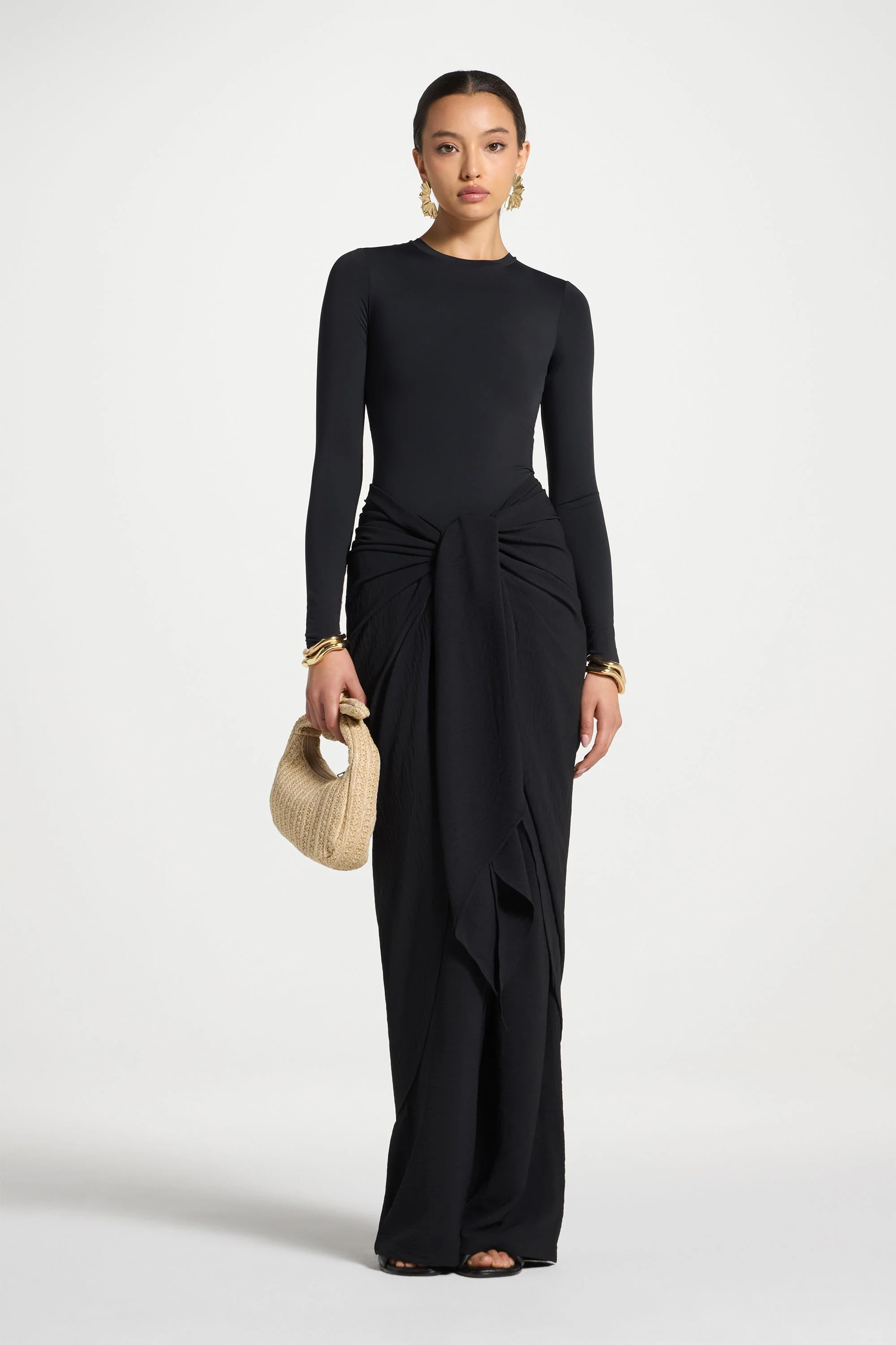 Safina Wrap Sarong & Pants Set - Black - Image 3