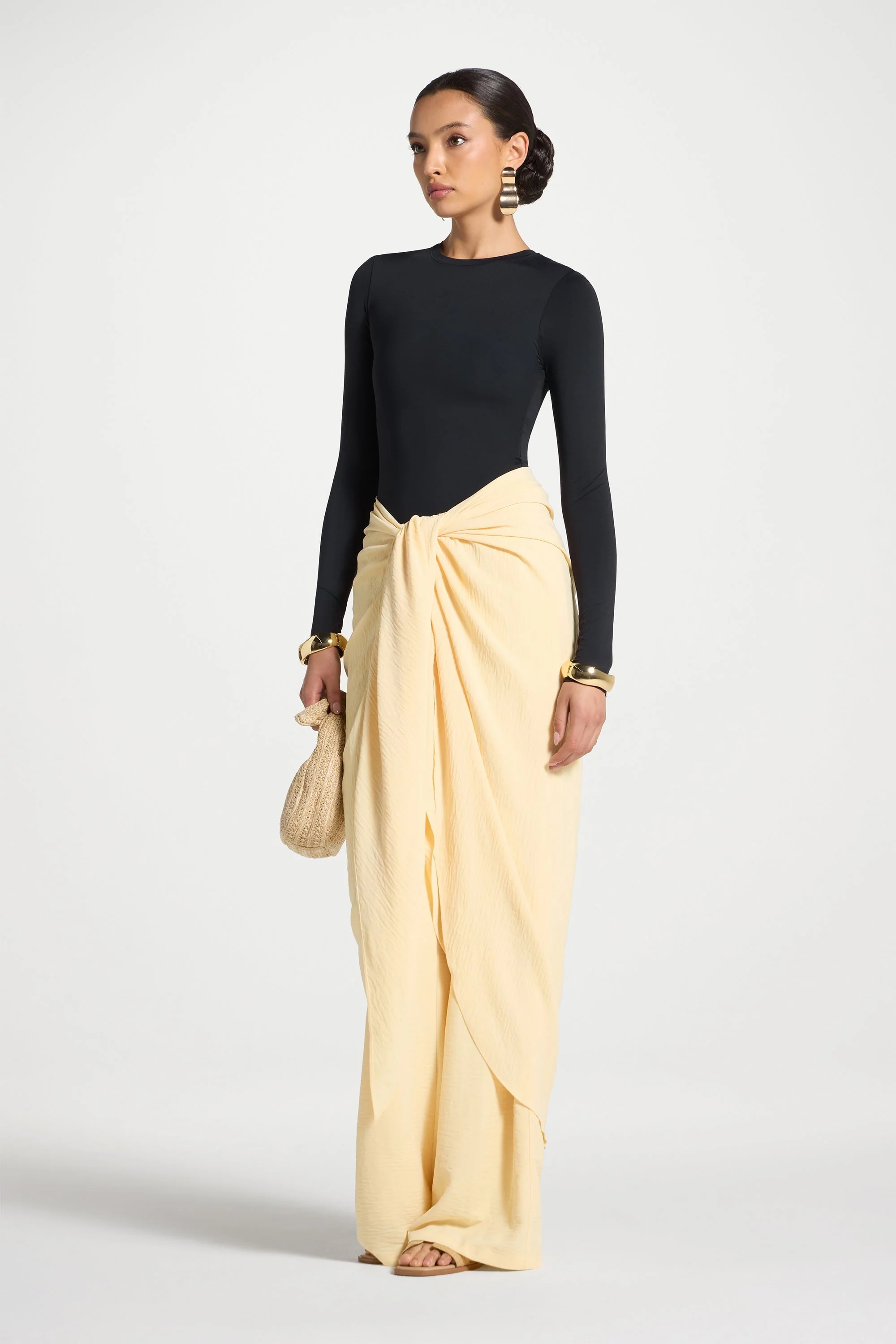 Safina Wrap Sarong & Pants Set - Butter - Image 4