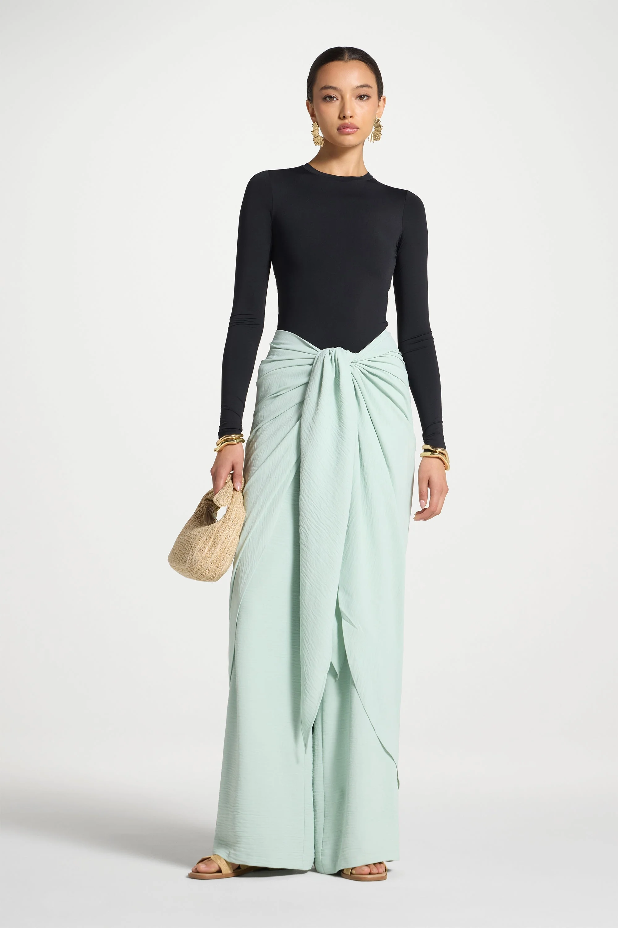 Safina Wrap Sarong & Pants Set - Mint - Image 3