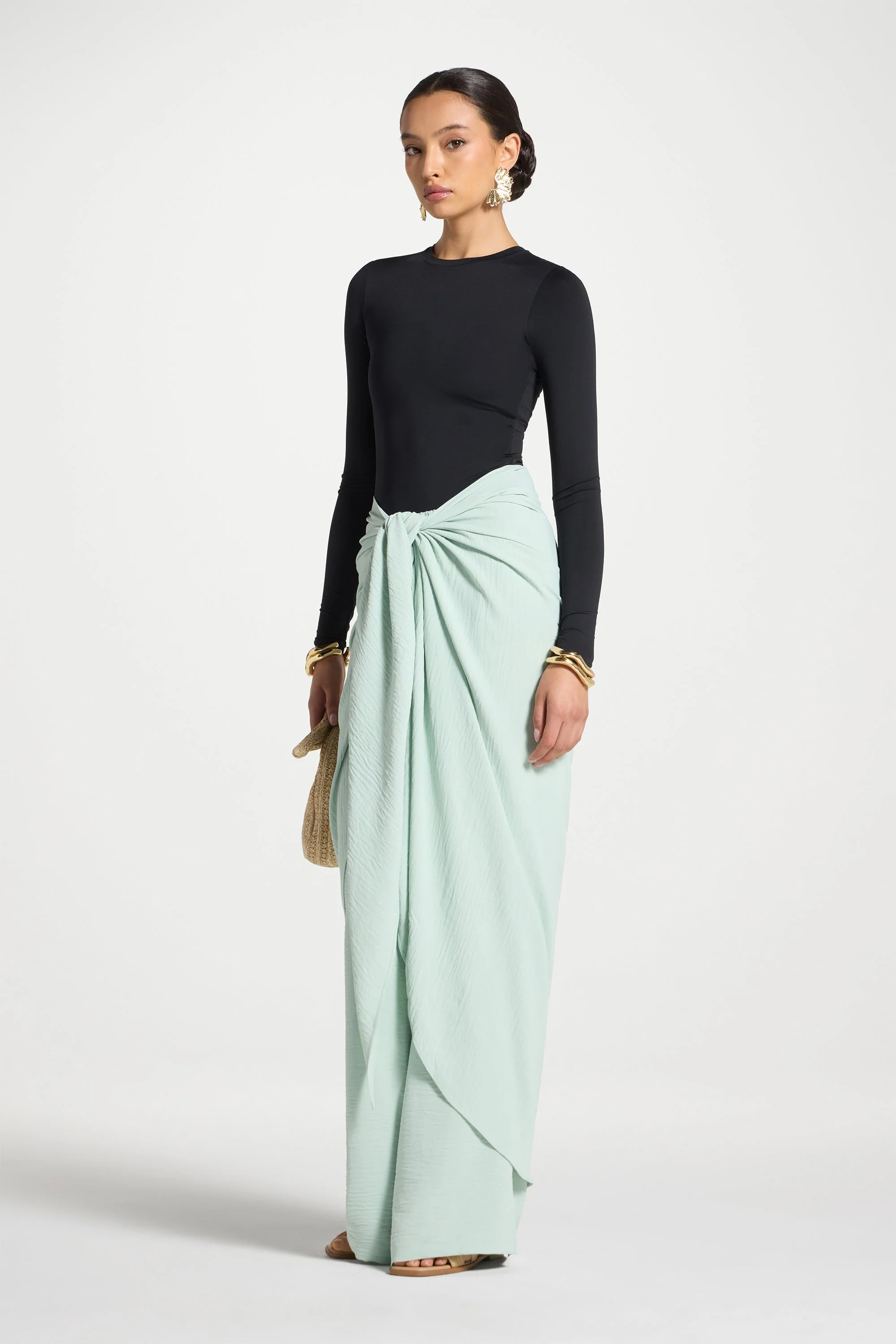 Safina Wrap Sarong & Pants Set - Mint - Image 4