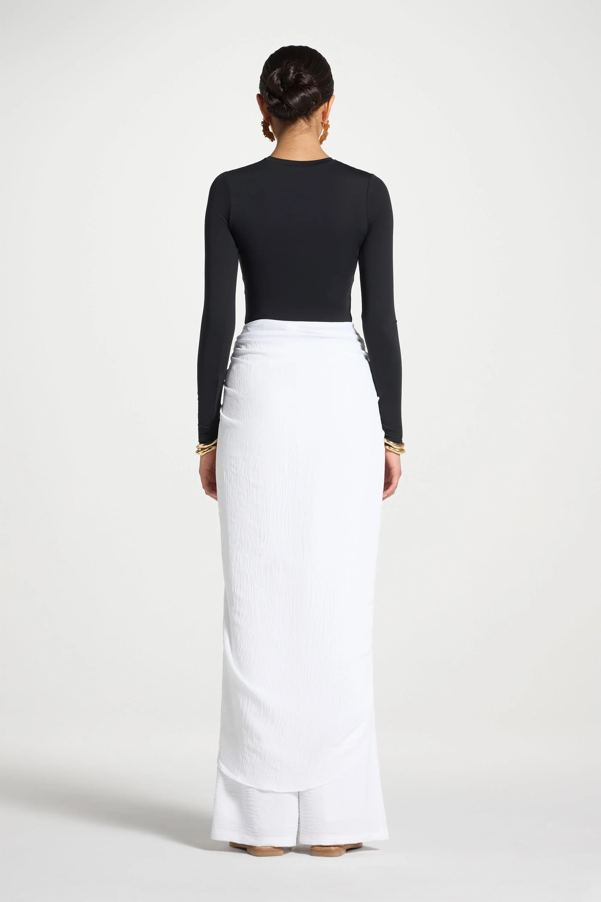 Safina Wrap Sarong & Pants Set - White - Image 5