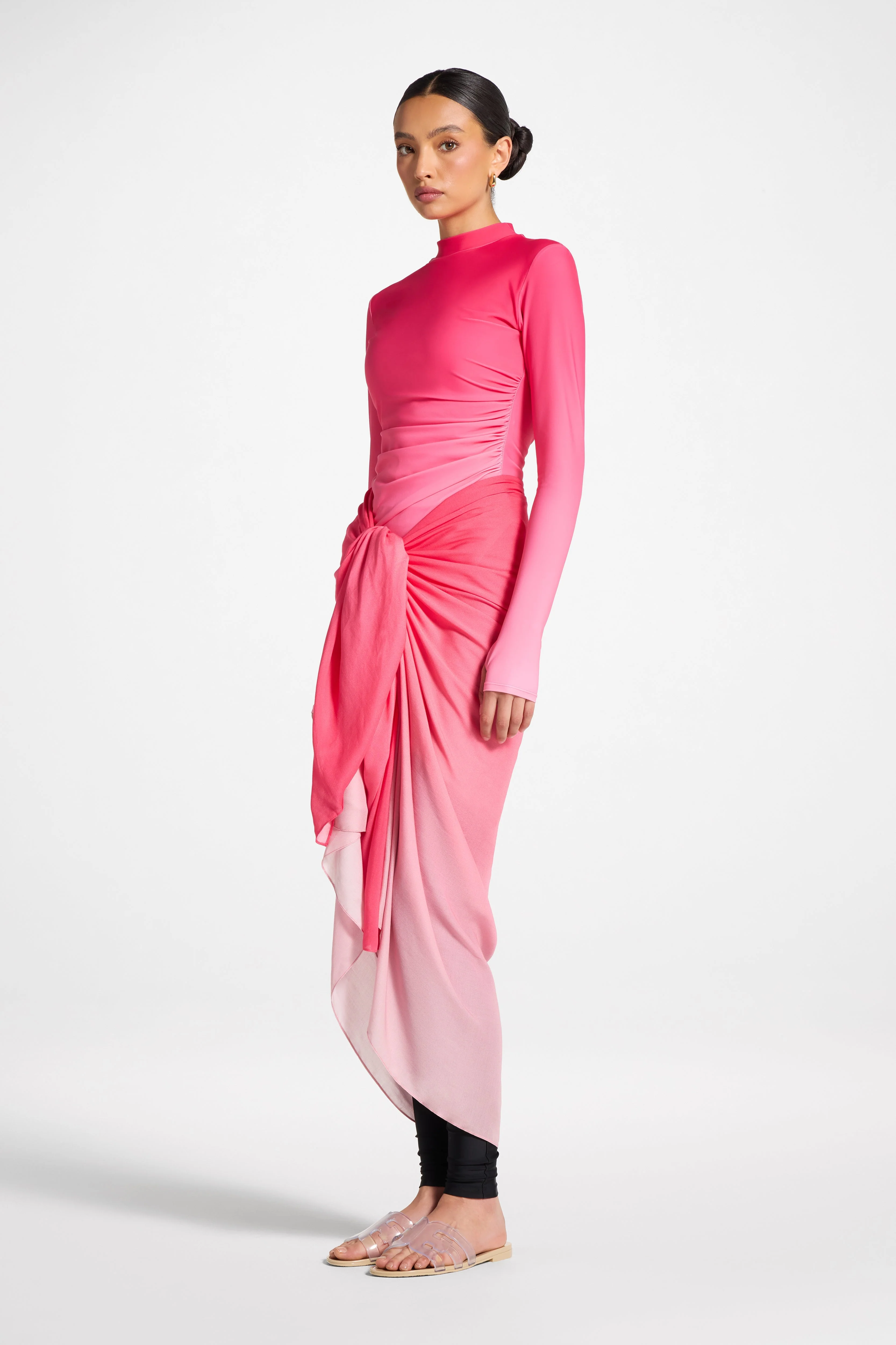 Sarong Scarf Cover Up - Coral Ombre - Image 5