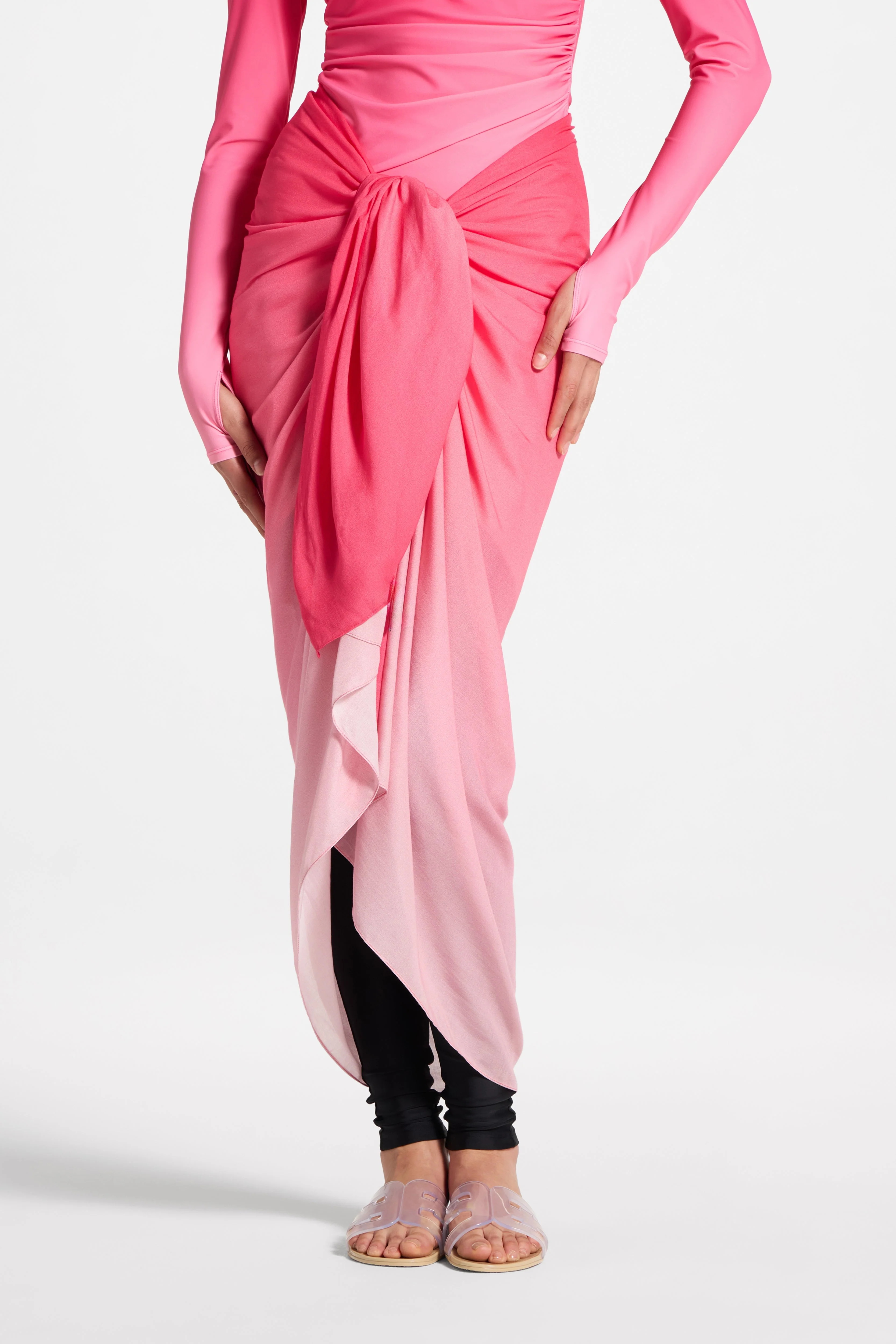 Sarong Scarf Cover Up - Coral Ombre - Image 6
