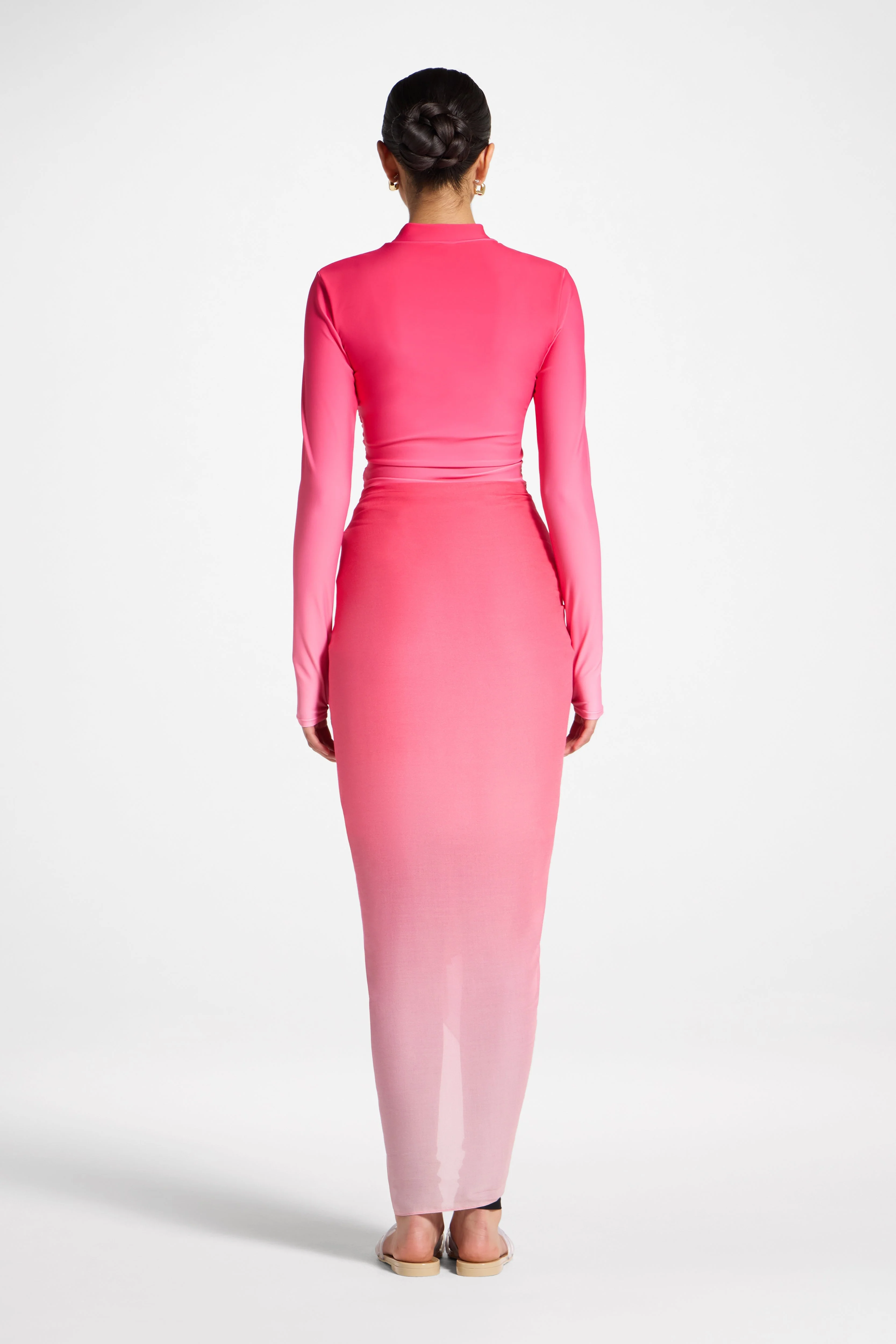 Sarong Scarf Cover Up - Coral Ombre - Image 7