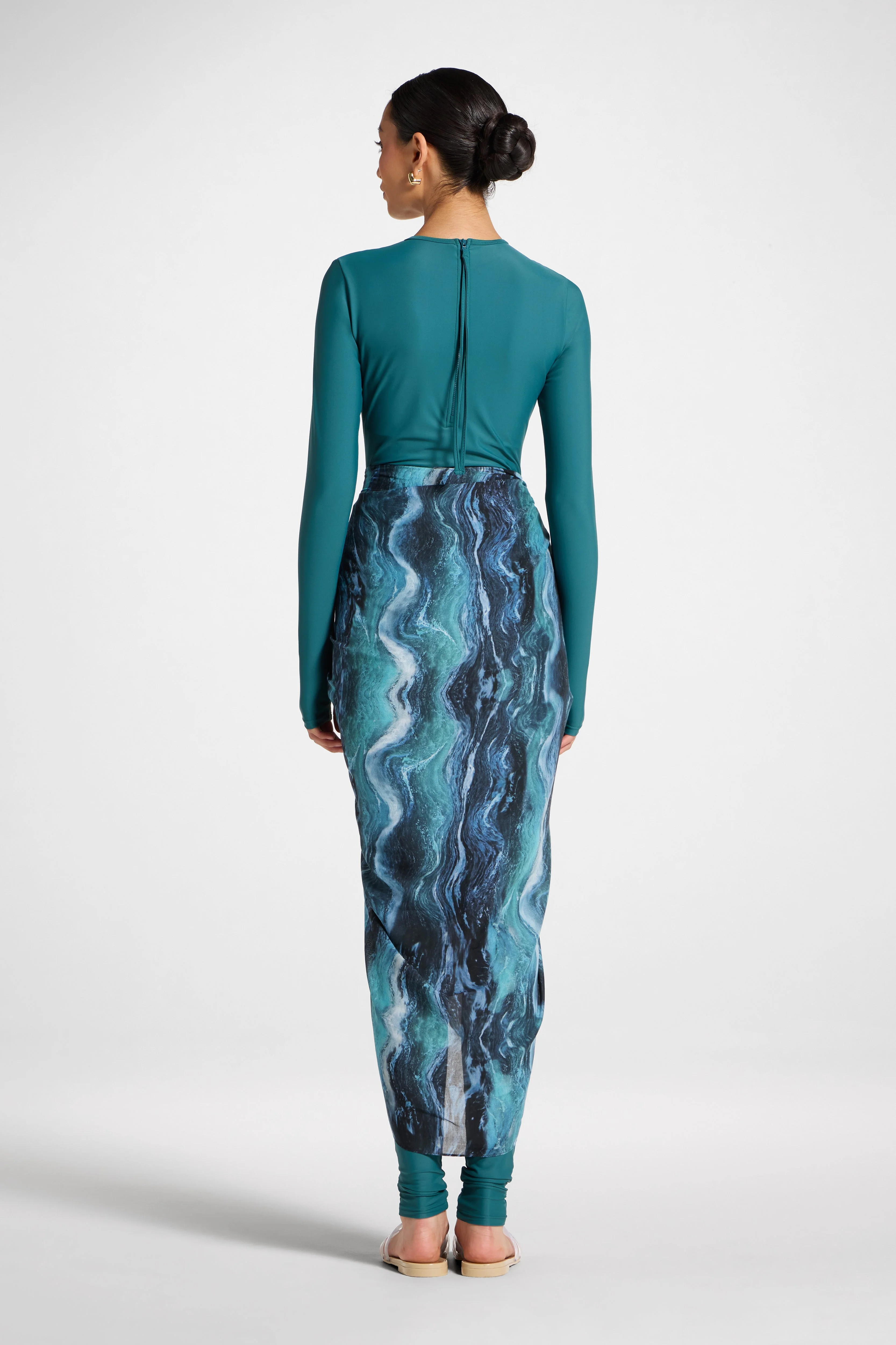 Sarong Scarf Cover Up - Ocean Ripple - Image 6