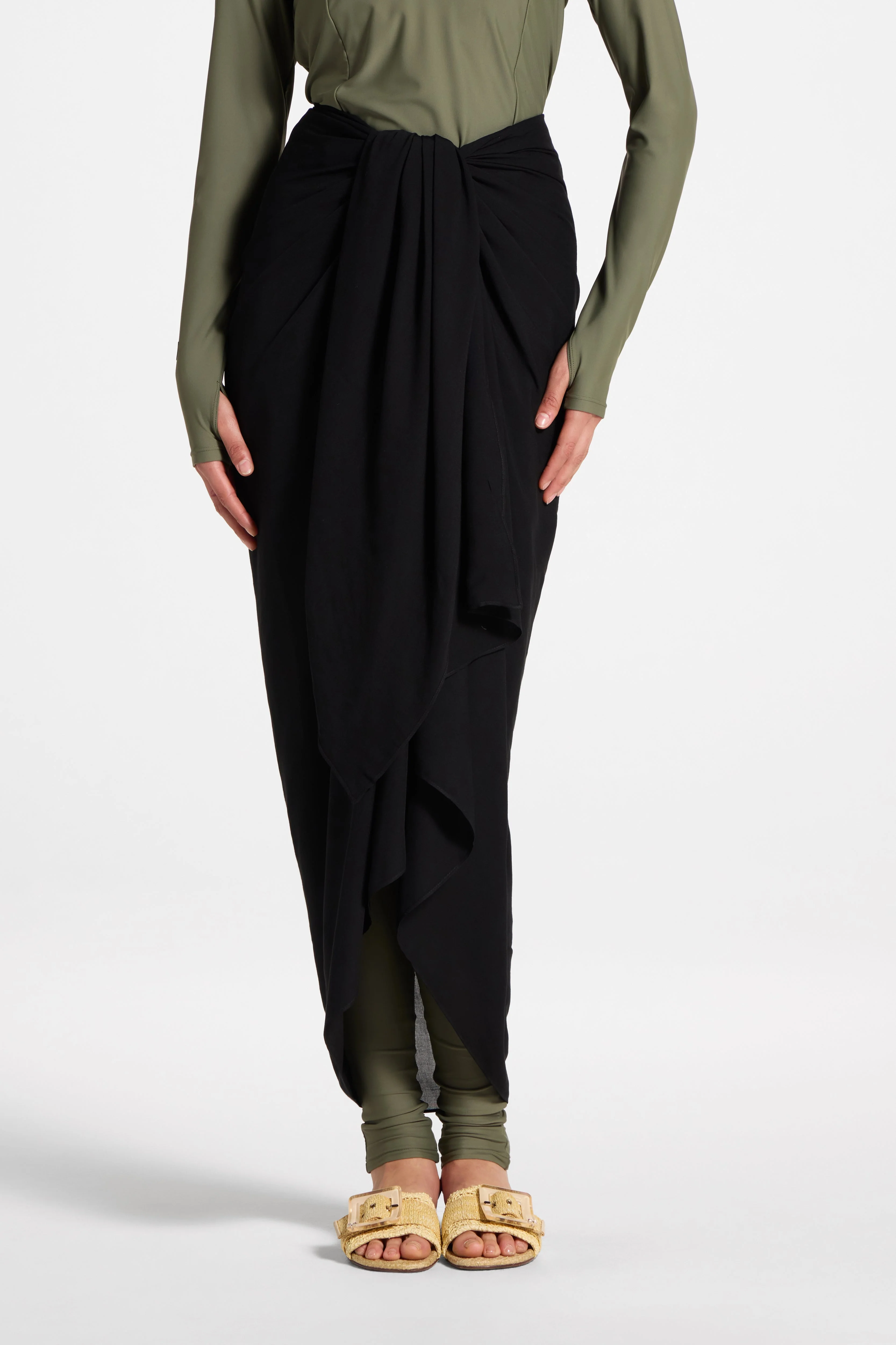 Sarong Scarf Cover Up - Black - Image 2