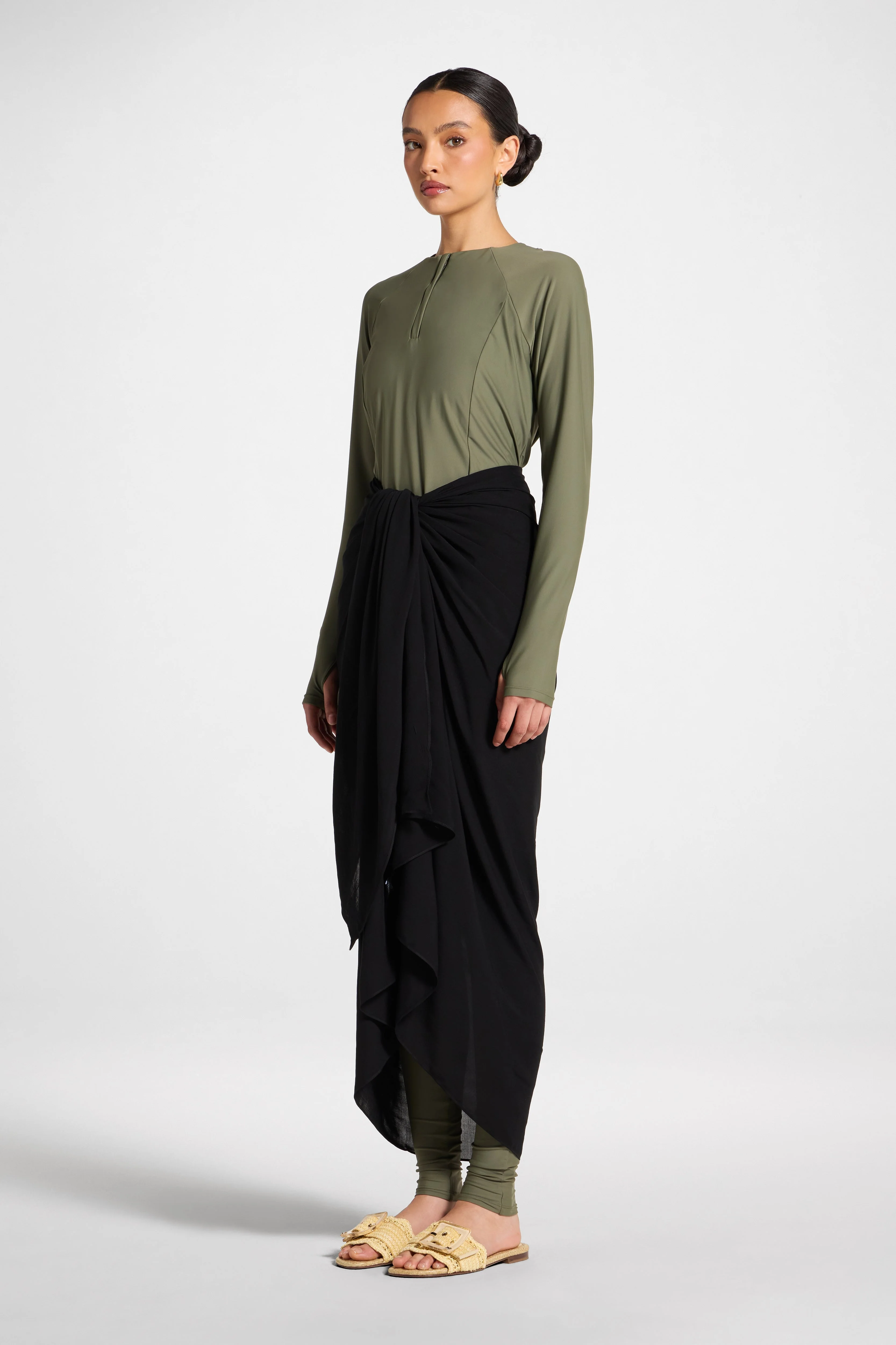 Sarong Scarf Cover Up - Black - Image 7