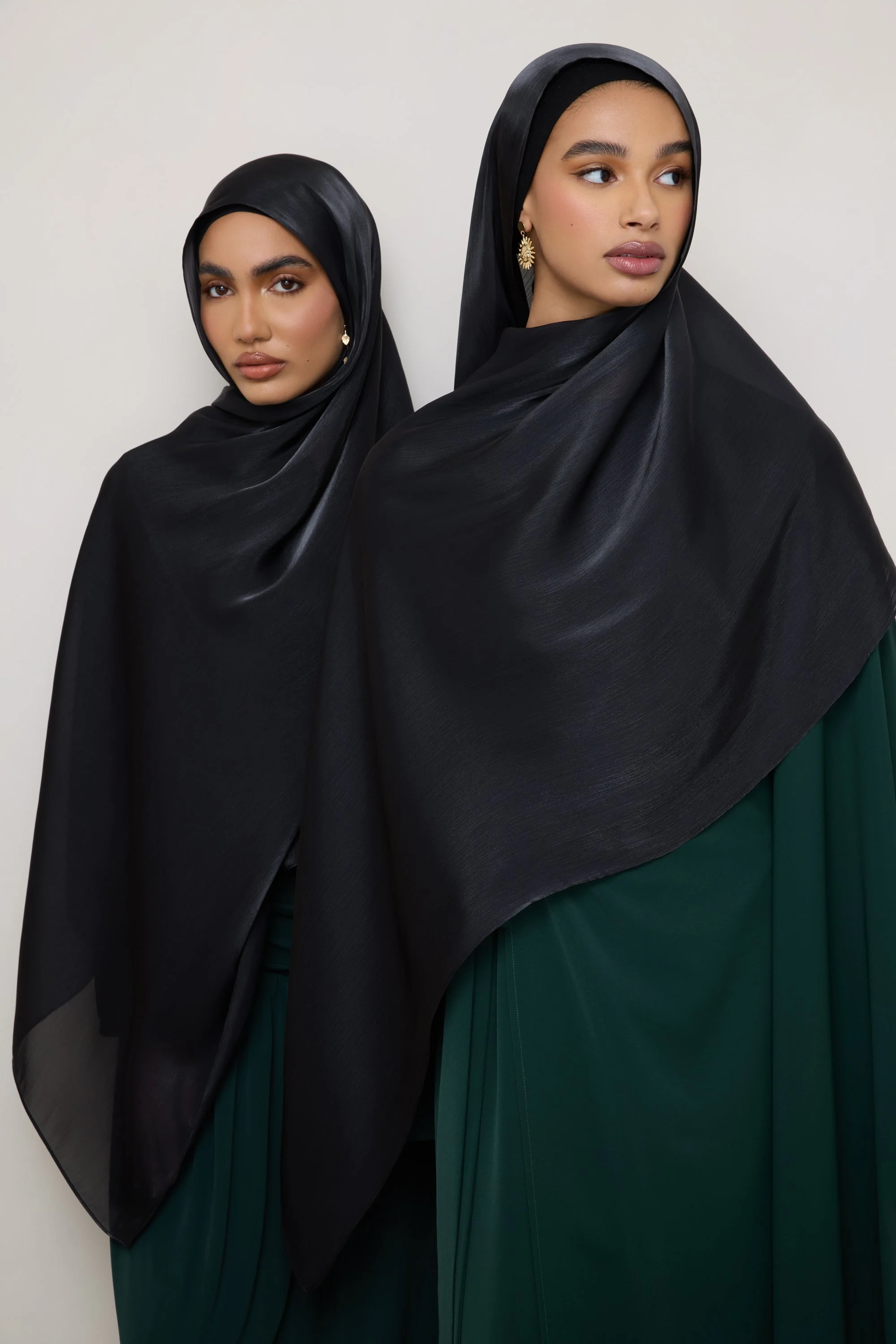 Shimmer Chiffon Hijab - Black - Image 4