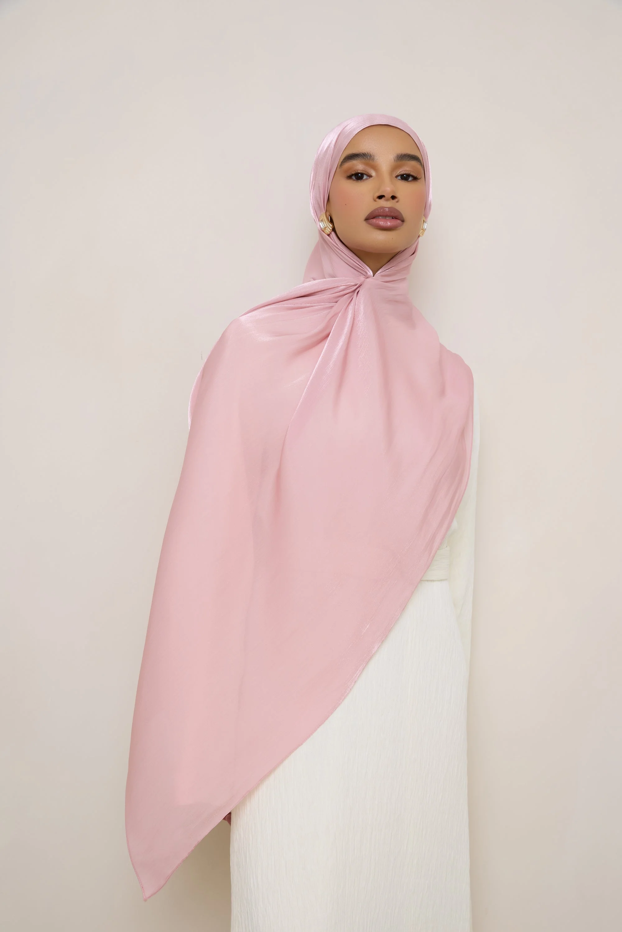 Shimmer Chiffon Hijab - Pink - Image 4