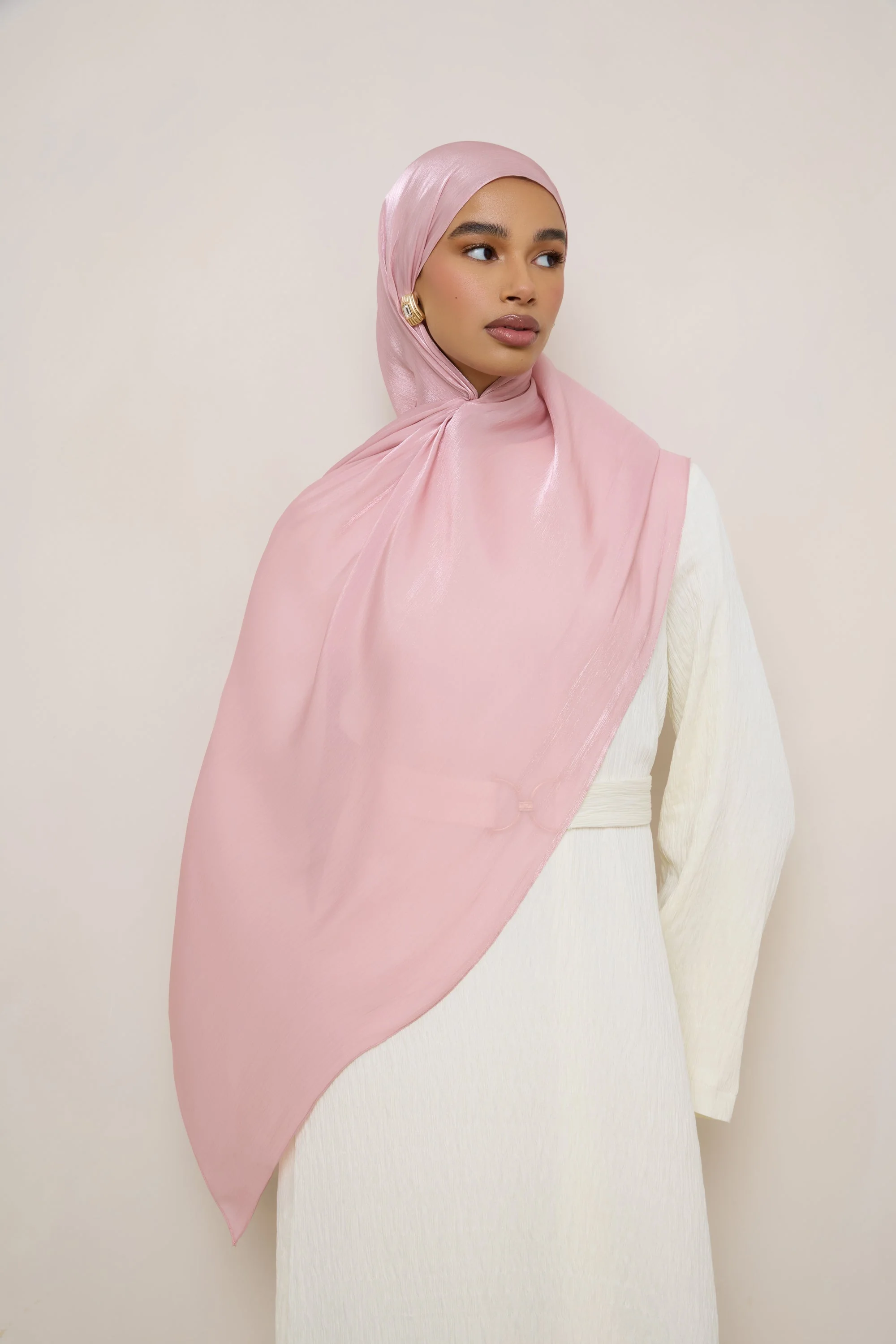 Shimmer Chiffon Hijab - Pink - Image 5