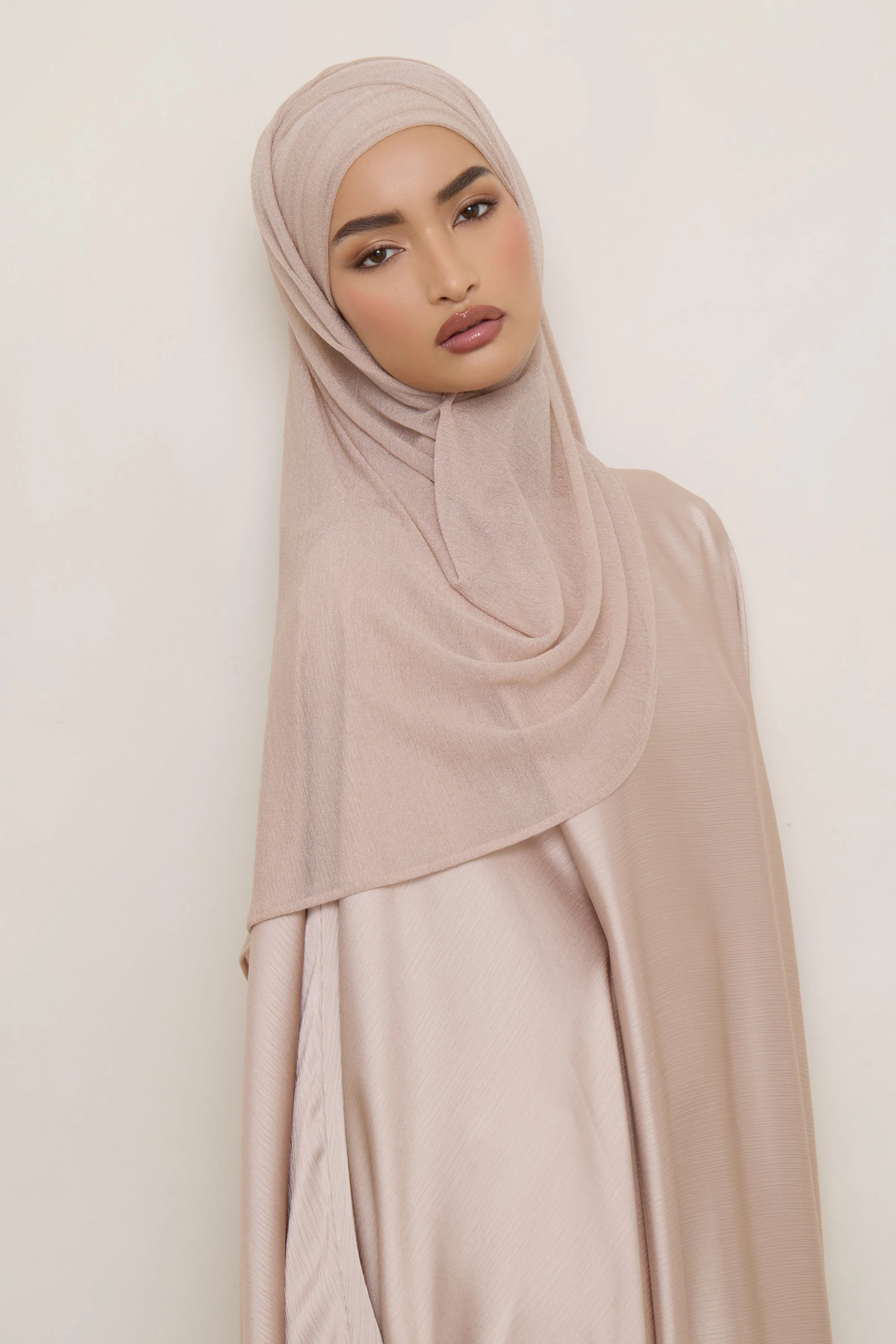 Shimmer Stretch Hijab - Cloud - Image 5