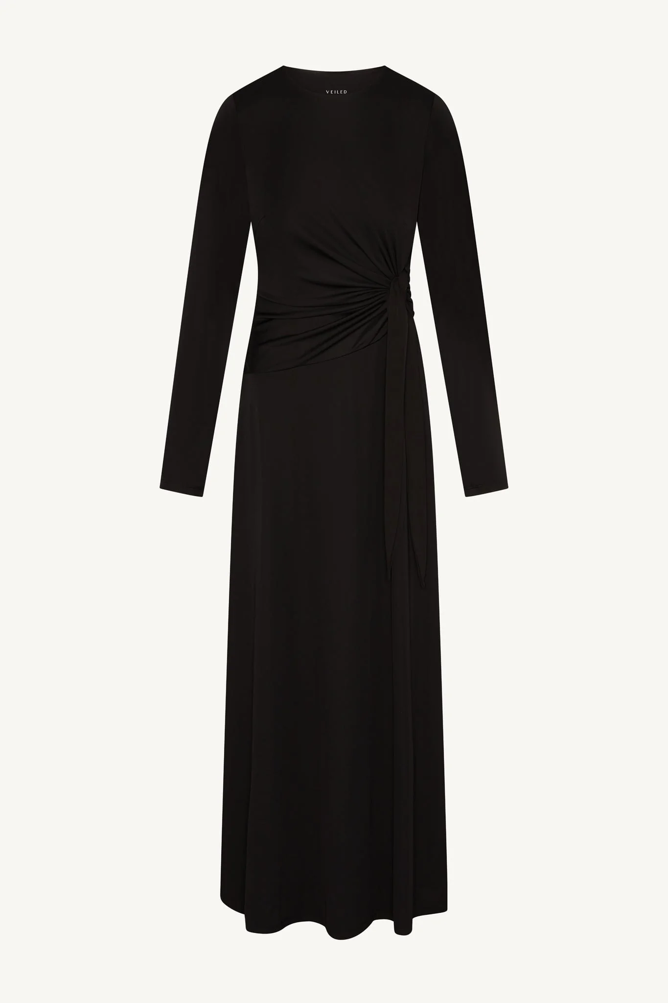 Side Tie Maxi Dress - Black - Image 7