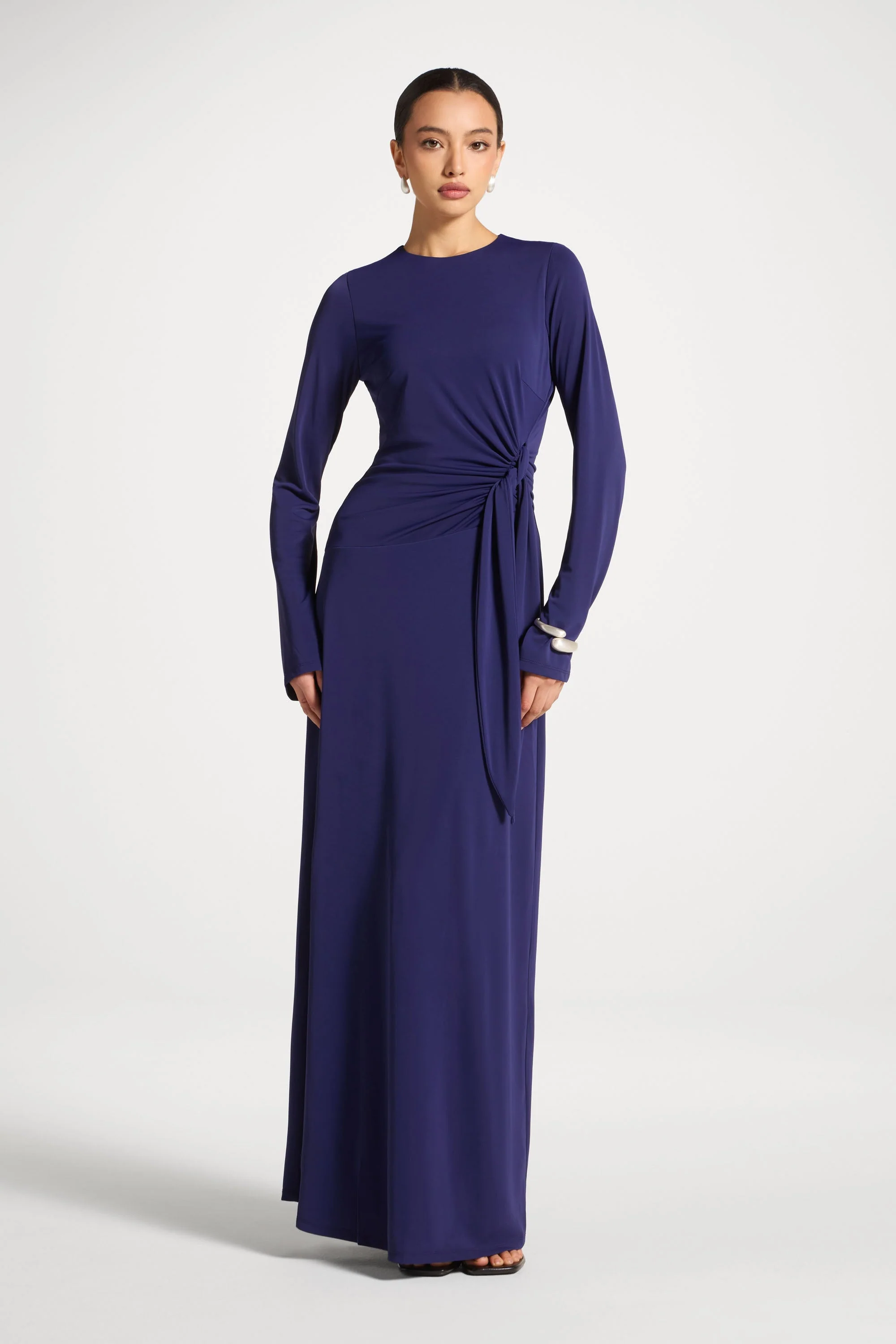 Side Tie Maxi Dress - Future Dusk