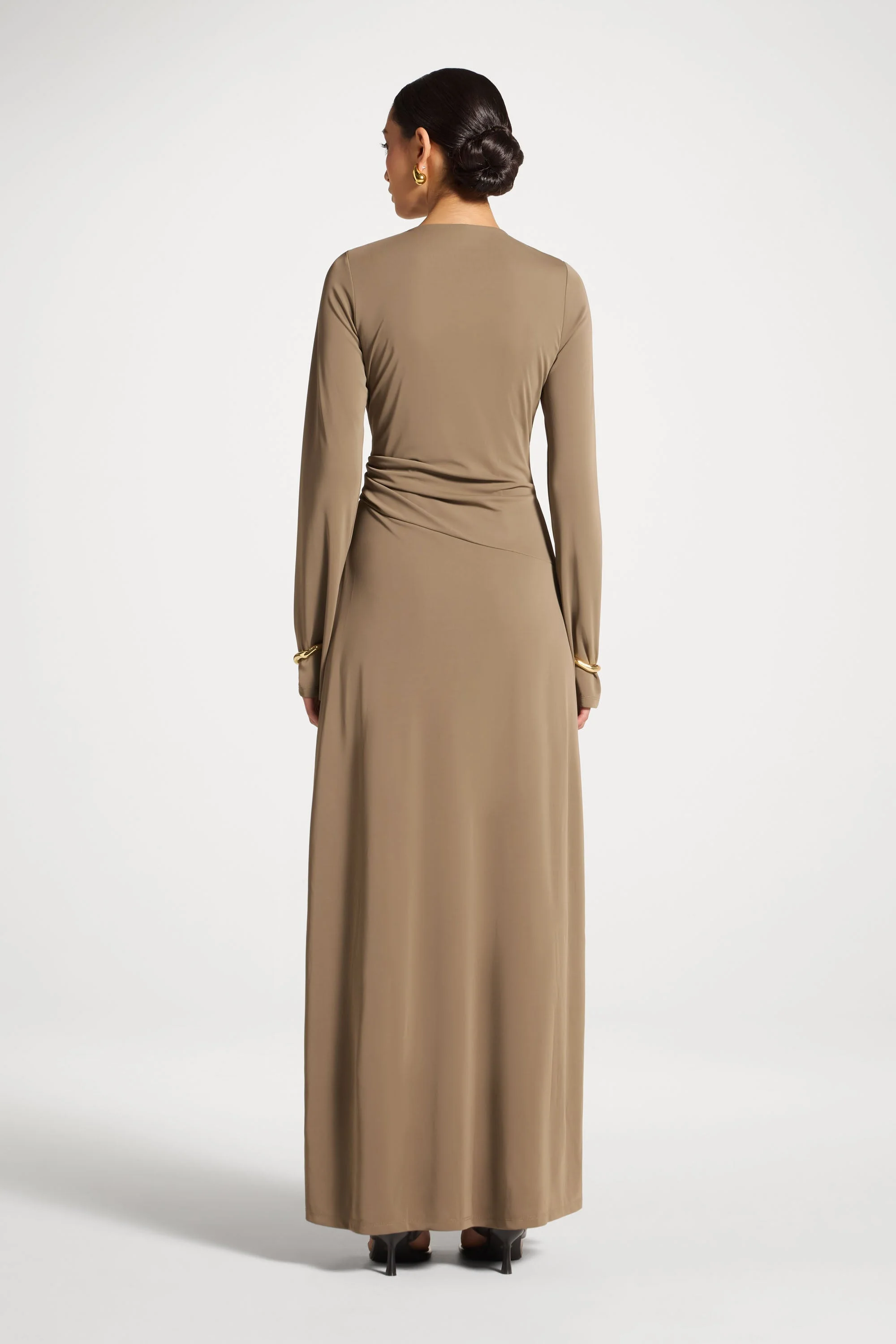 Side Tie Maxi Dress - Vetiver - Image 6