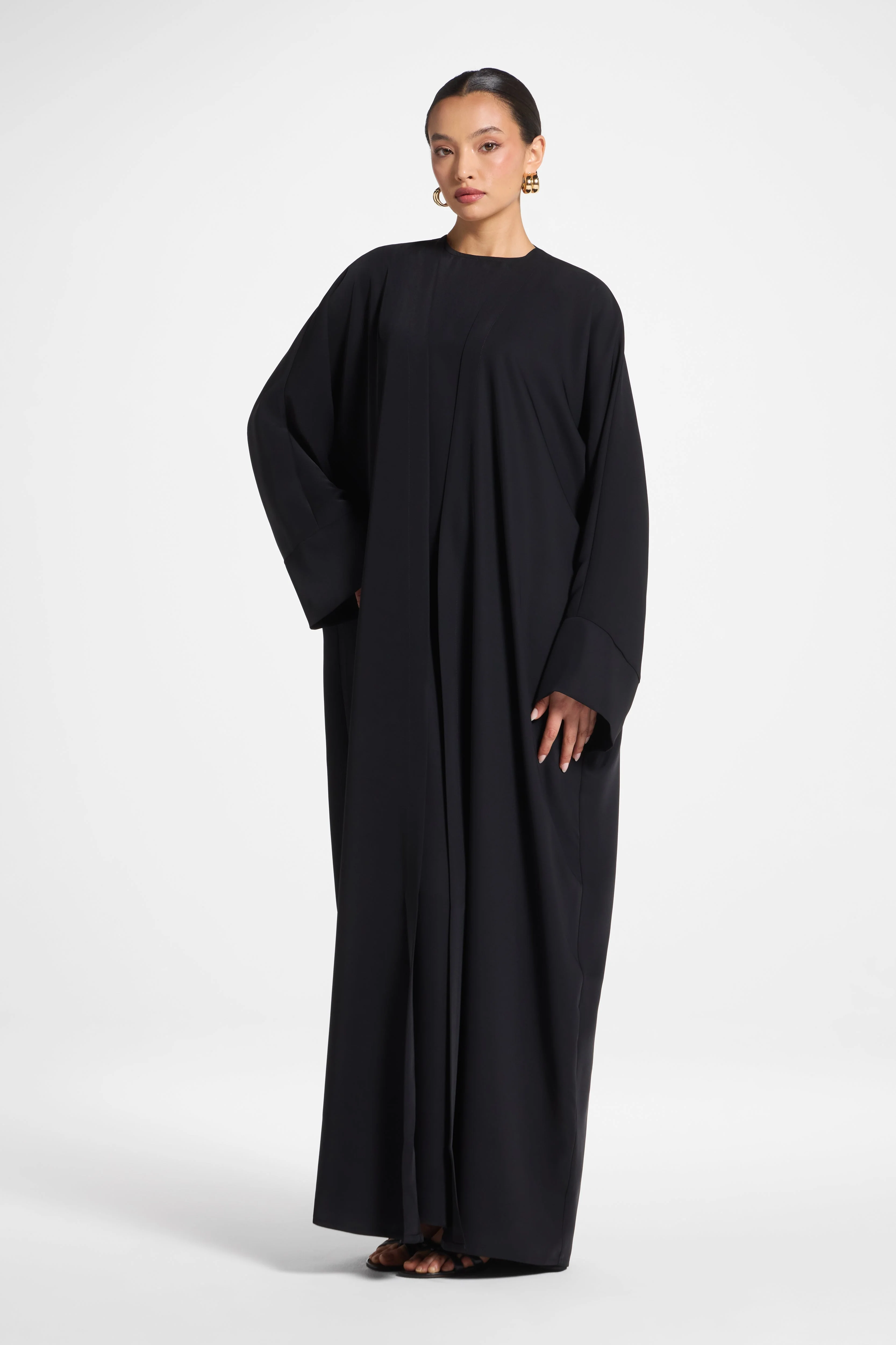 Signature Open Abaya - Black - Image 3