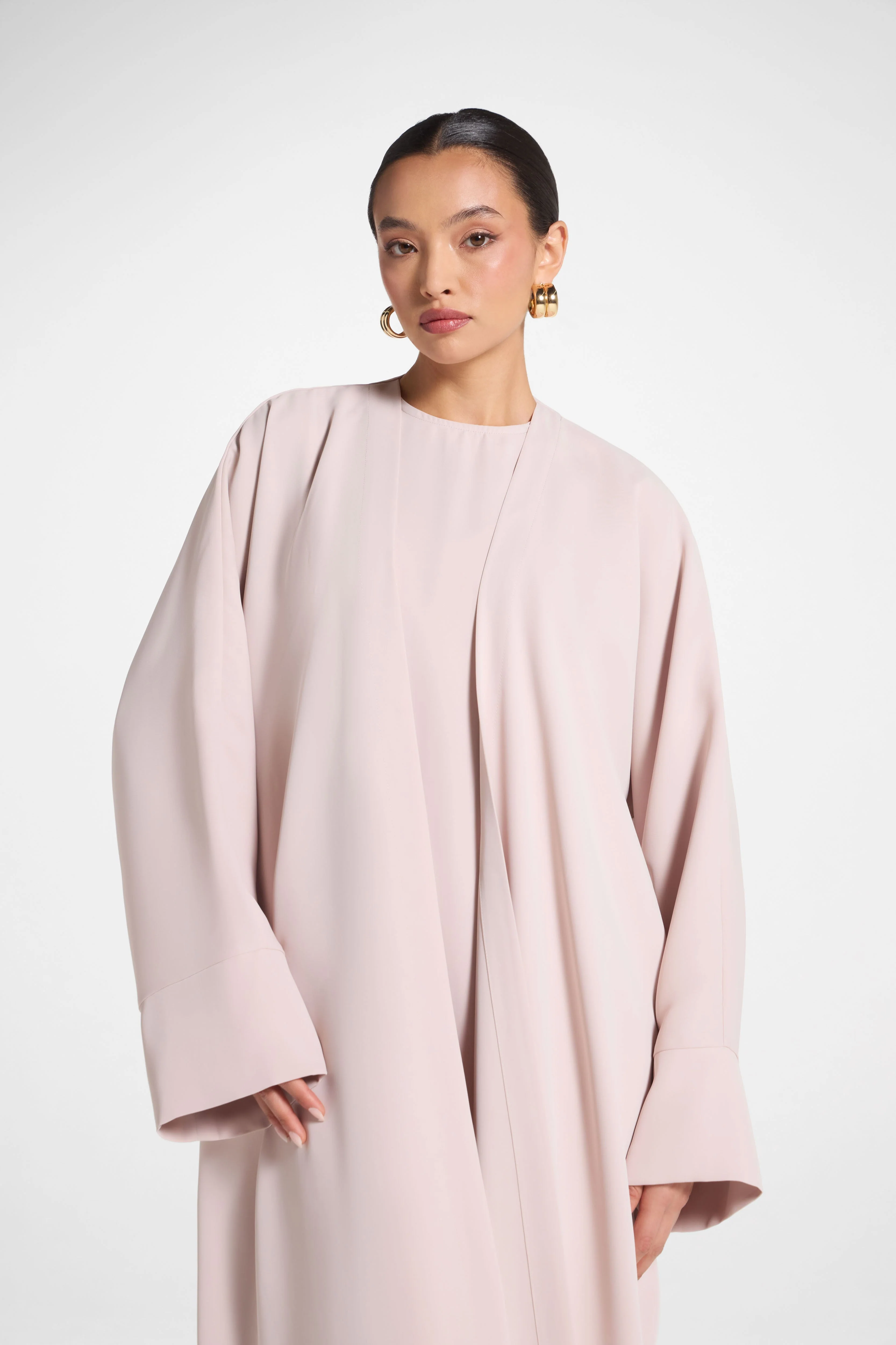 Signature Open Abaya - Mink - Image 4