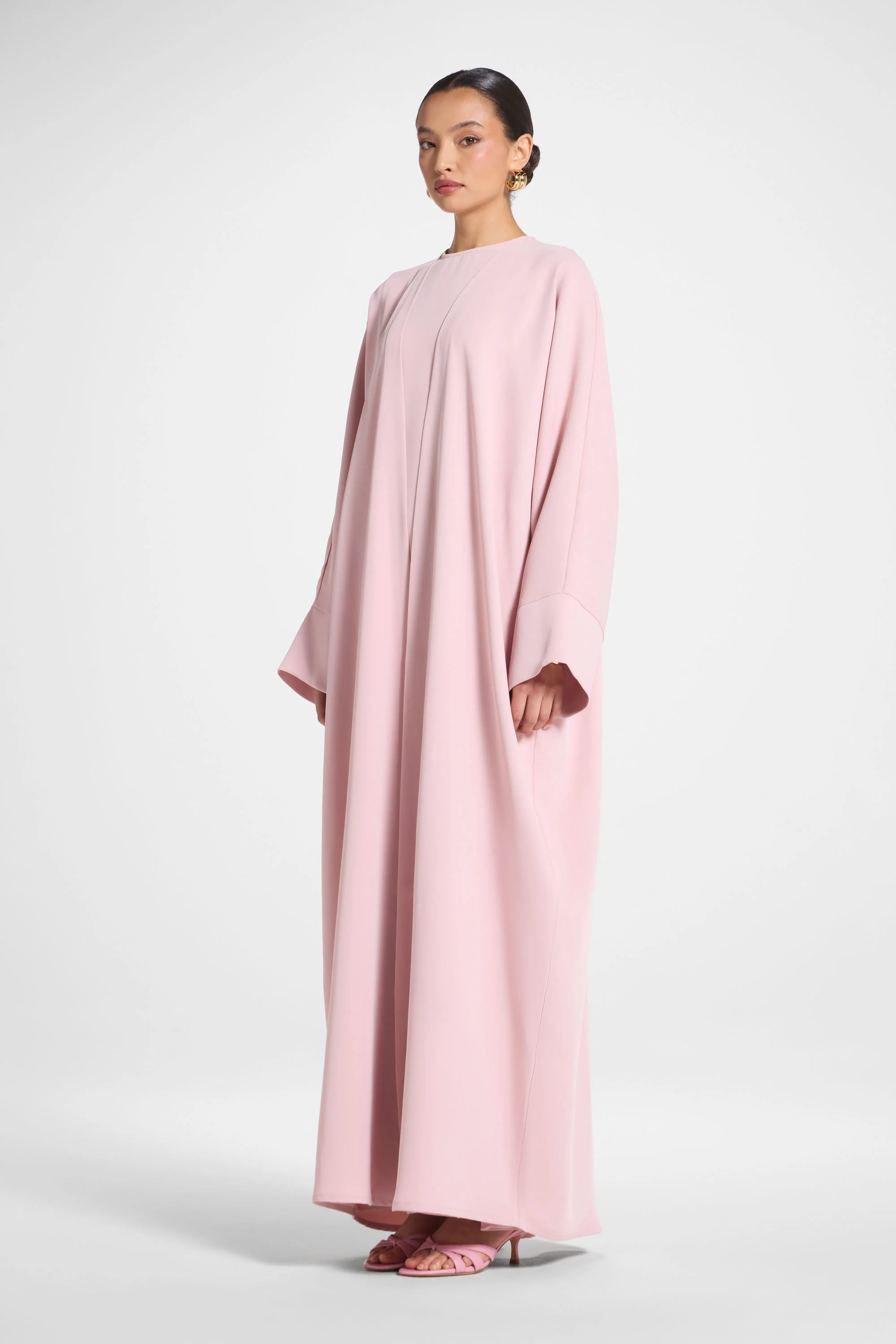 Signature Open Abaya - Pastel Pink - Image 5