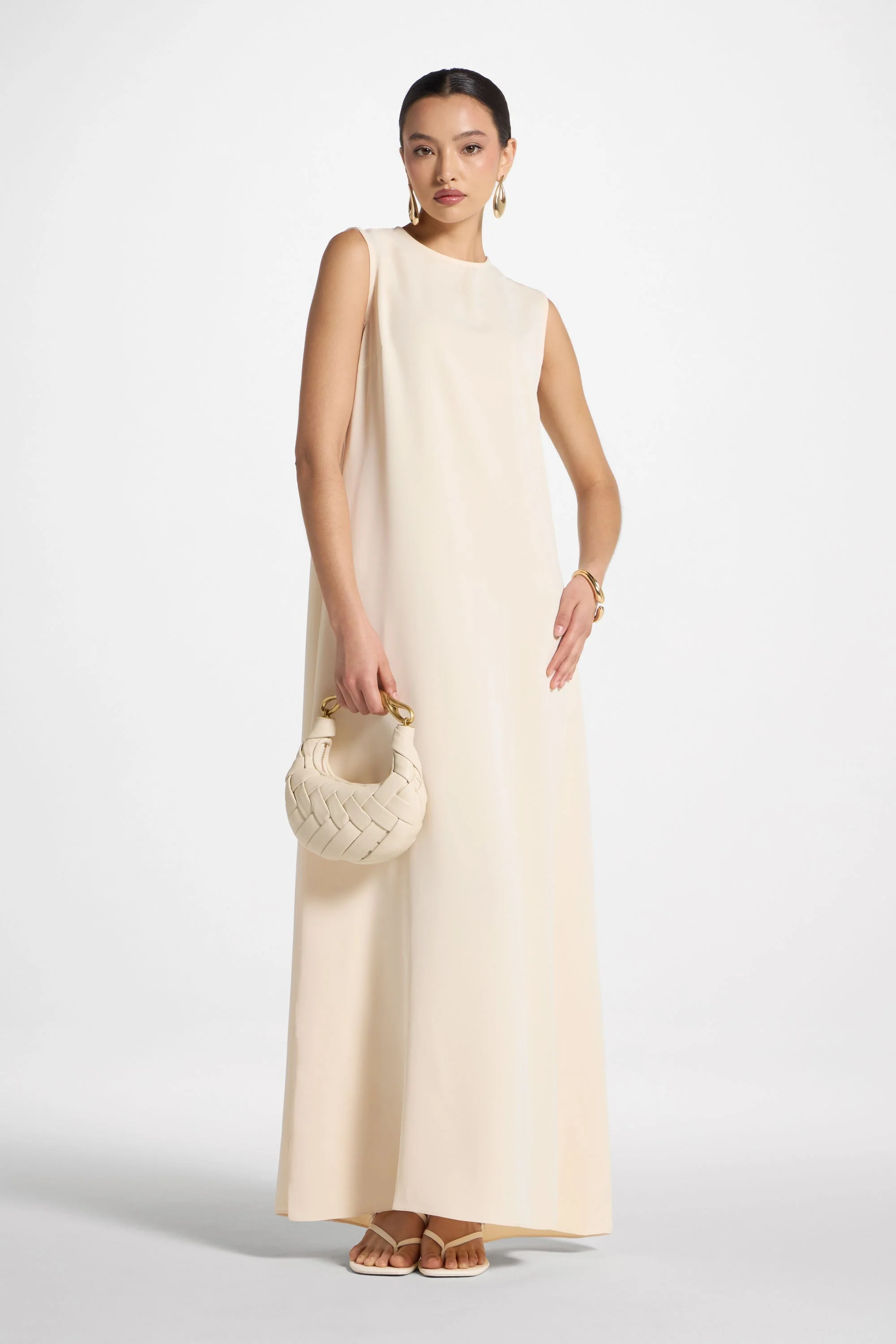 Signature Sleeveless Inner Maxi Dress - Custard - Image 2