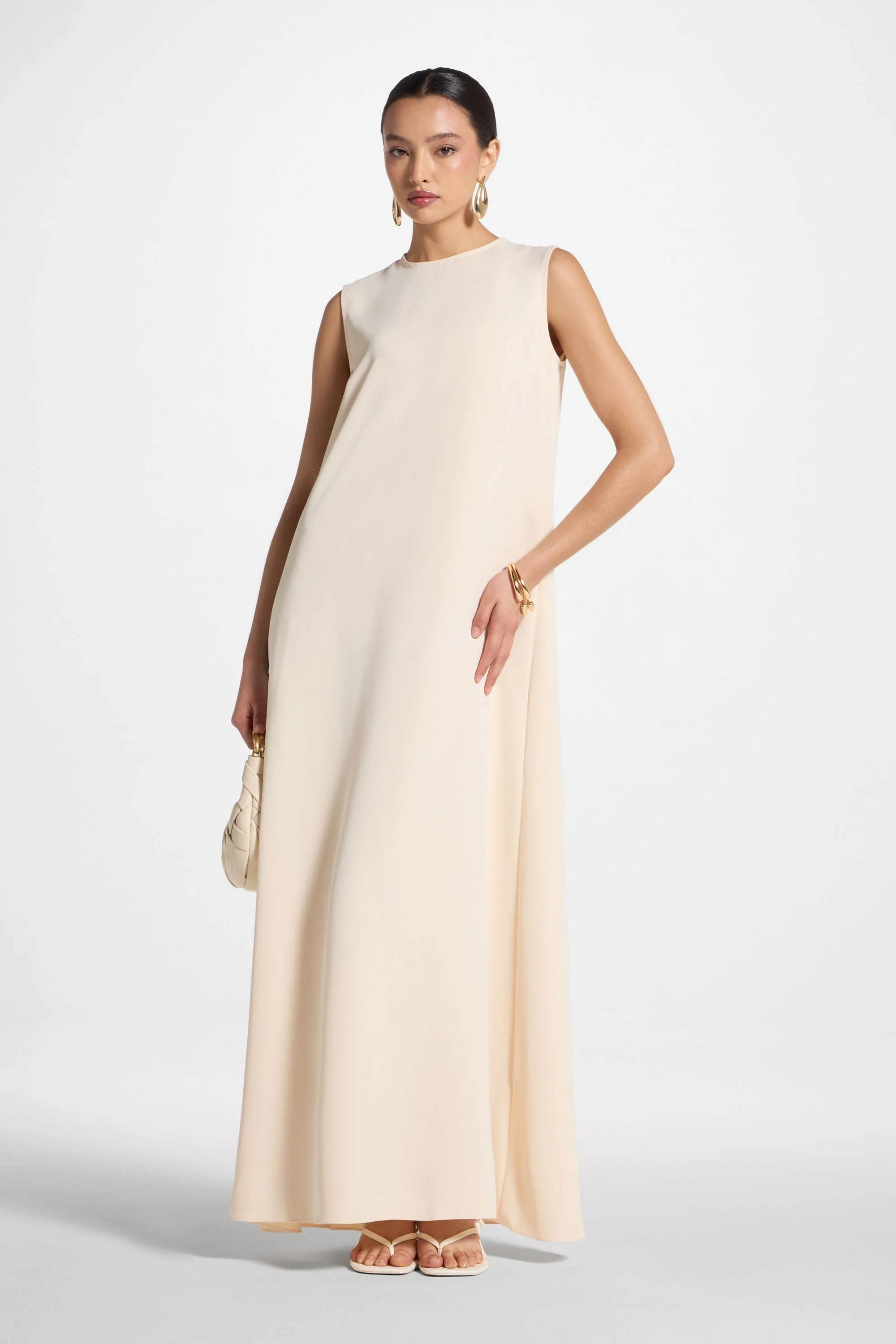 Signature Sleeveless Inner Maxi Dress - Custard - Image 3