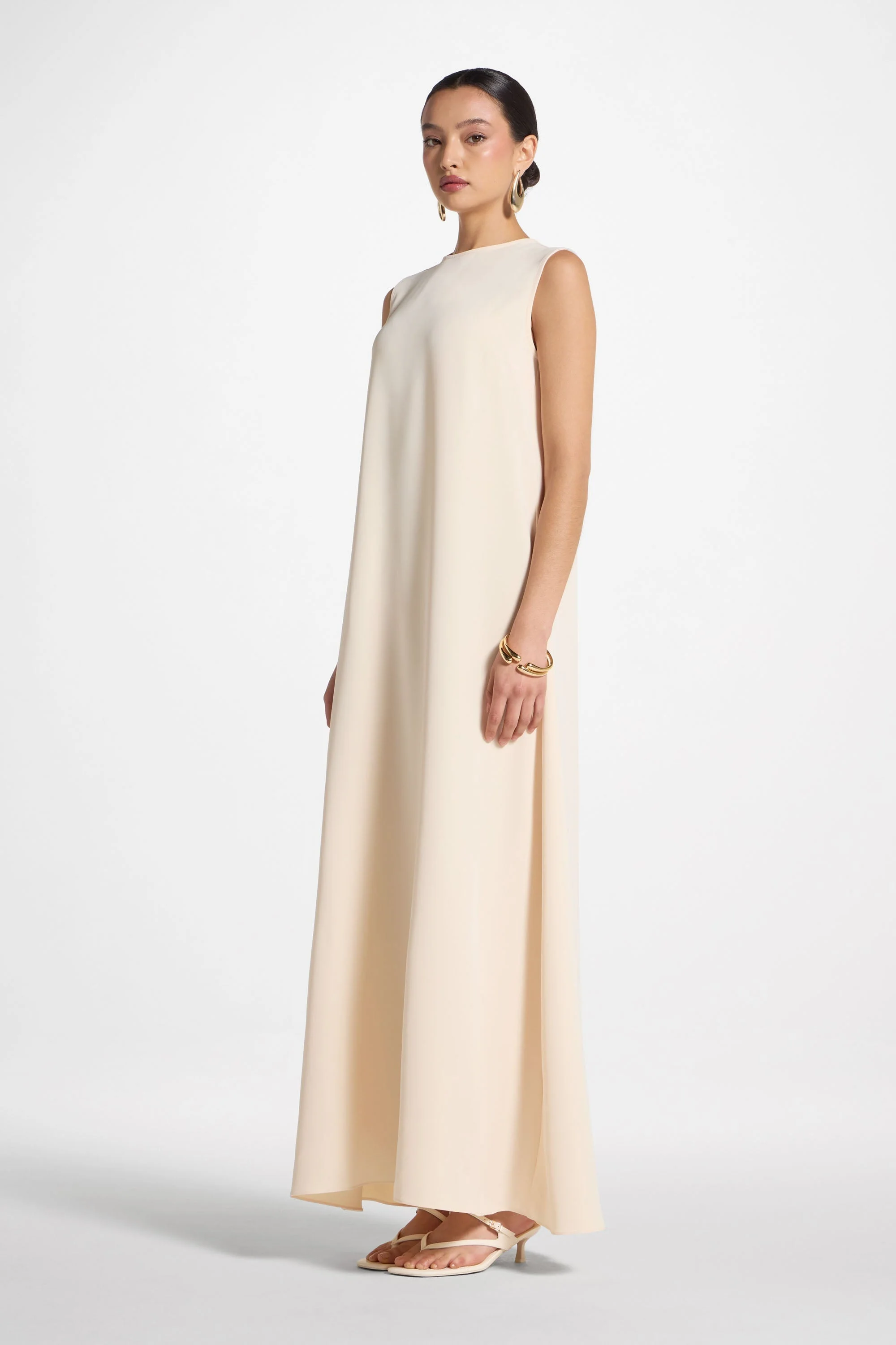 Signature Sleeveless Inner Maxi Dress - Custard - Image 4