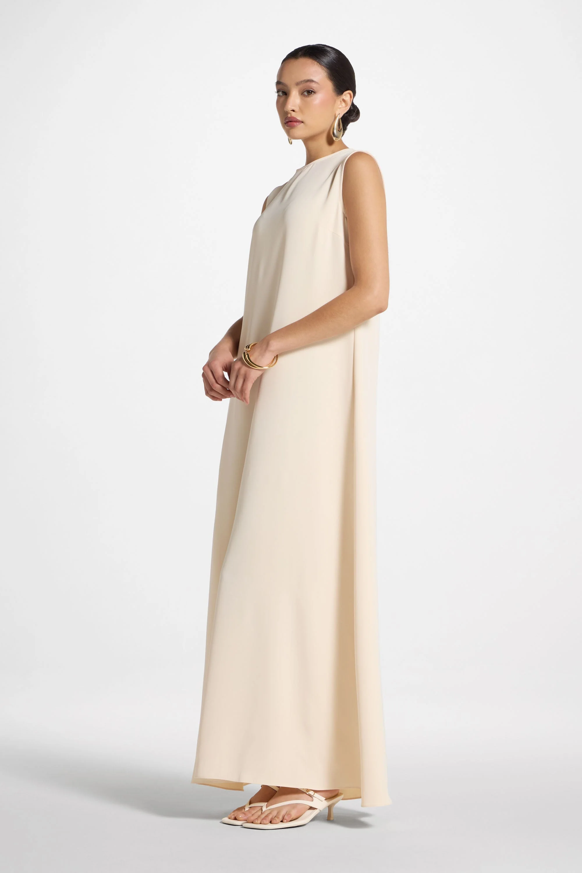 Signature Sleeveless Inner Maxi Dress - Custard - Image 5