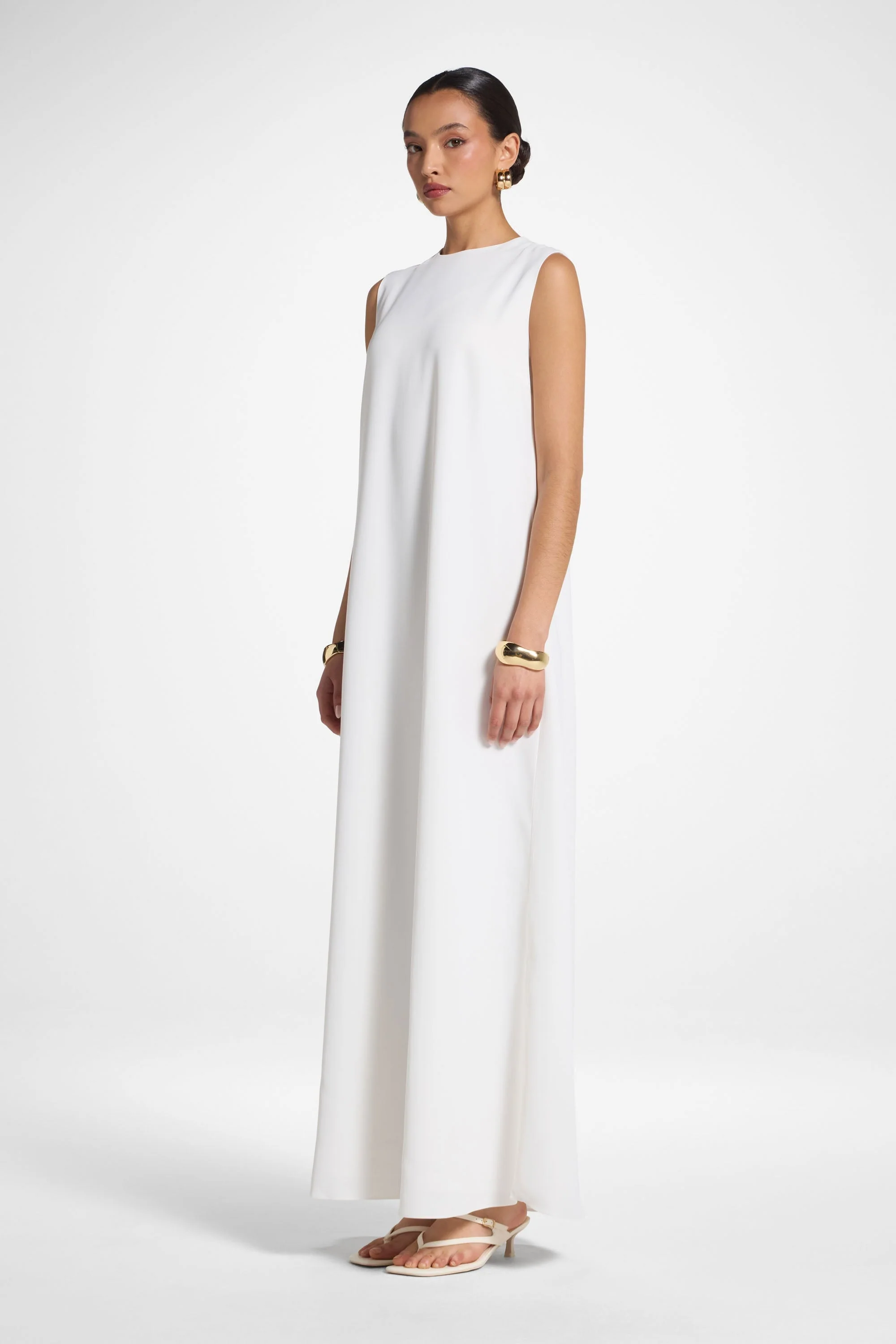 Signature Sleeveless Inner Maxi Dress - White - Image 3
