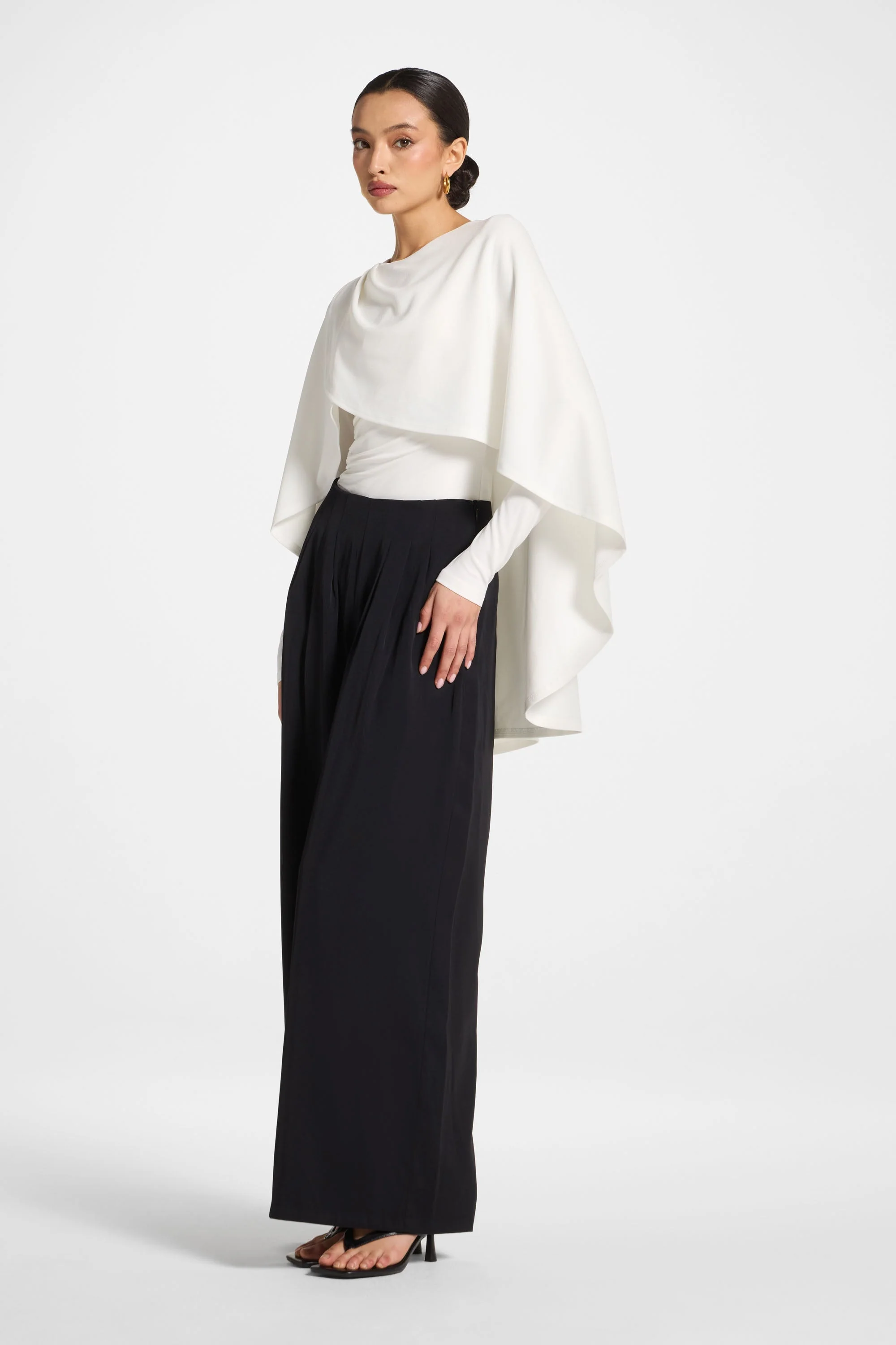 Signature Stretch Cape Bodysuit - White - Image 6