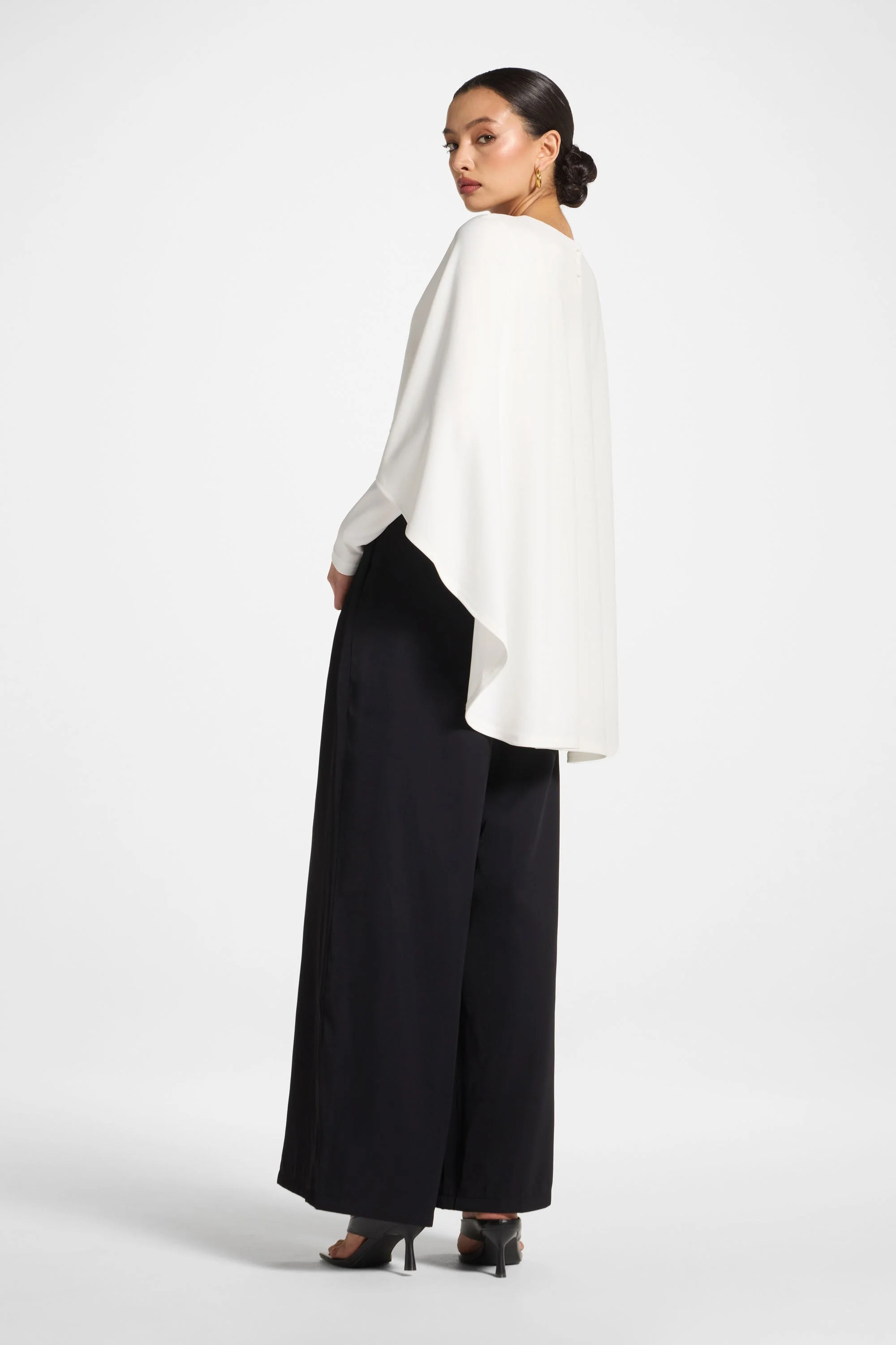 Signature Stretch Cape Bodysuit - White - Image 7