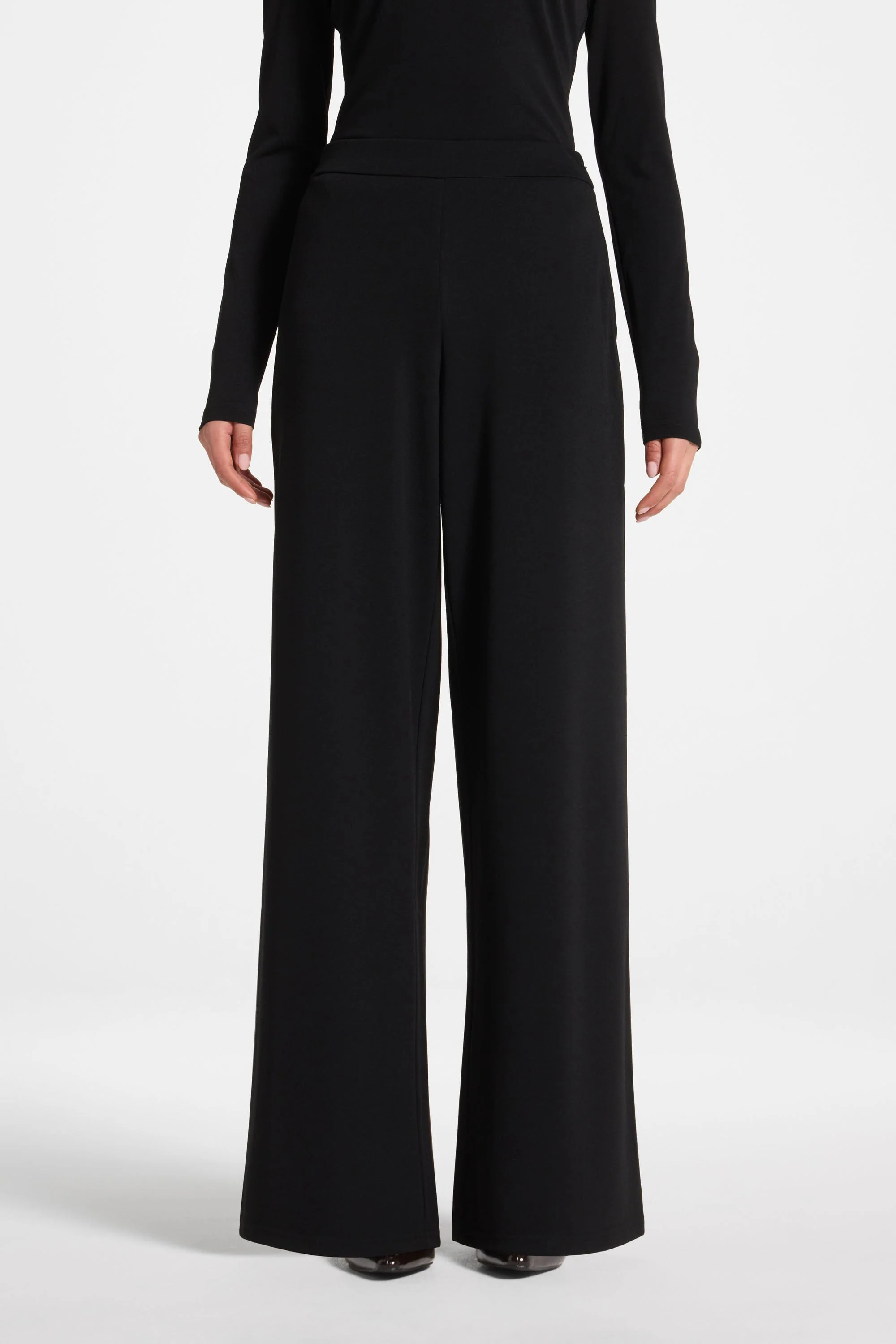 Signature Stretch Wide Leg Pants - Black - Image 2