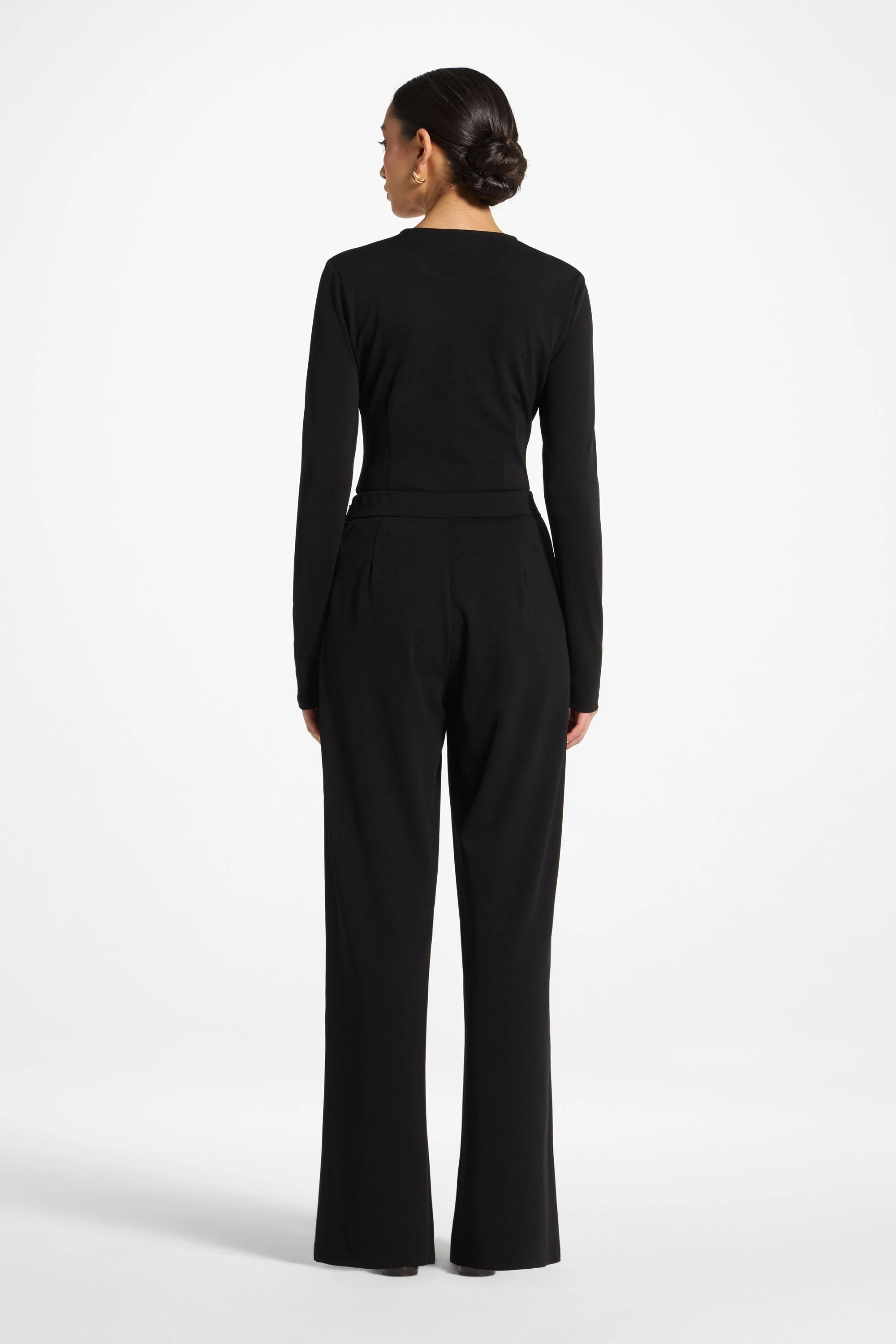 Signature Stretch Wide Leg Pants - Black - Image 4