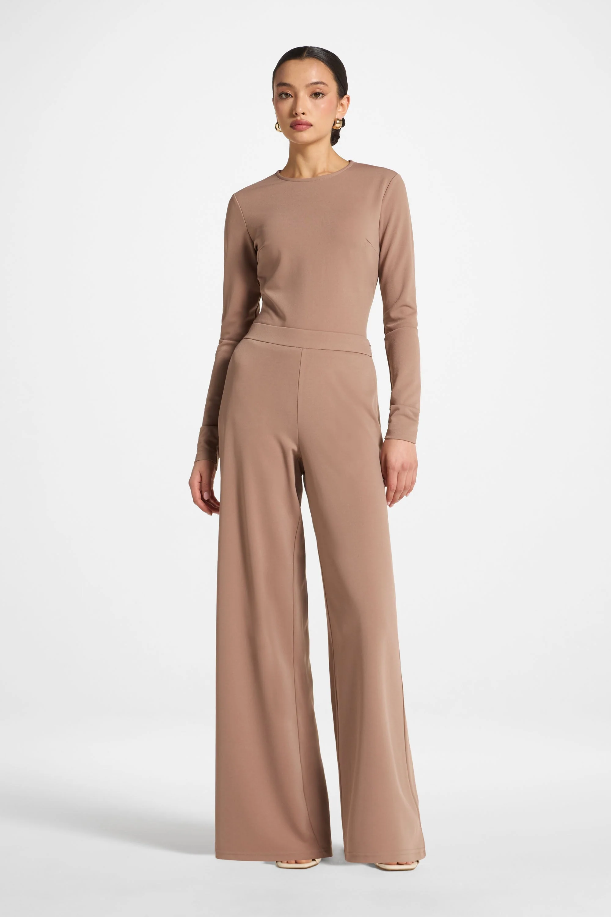Signature Stretch Wide Leg Pants - Desert Mauve - Image 3