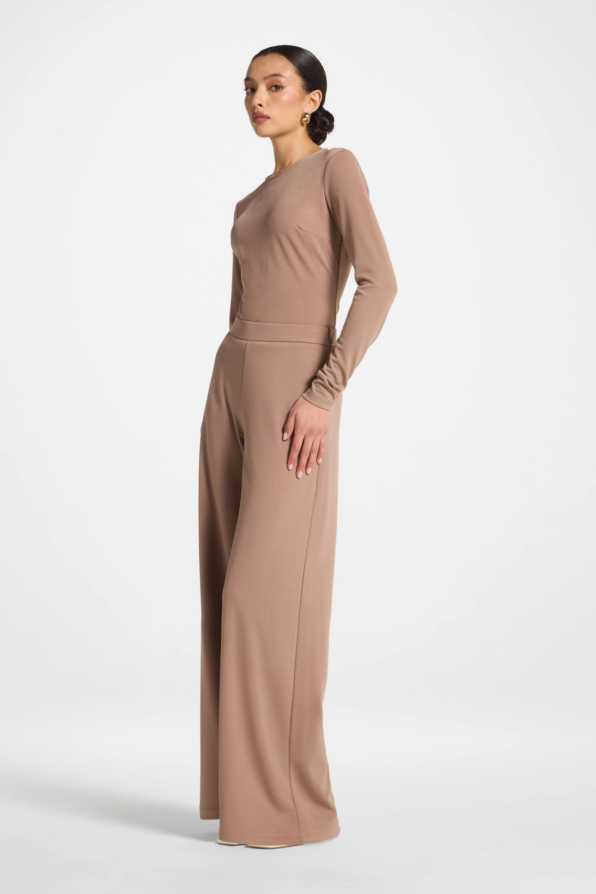 Signature Stretch Wide Leg Pants - Desert Mauve - Image 4