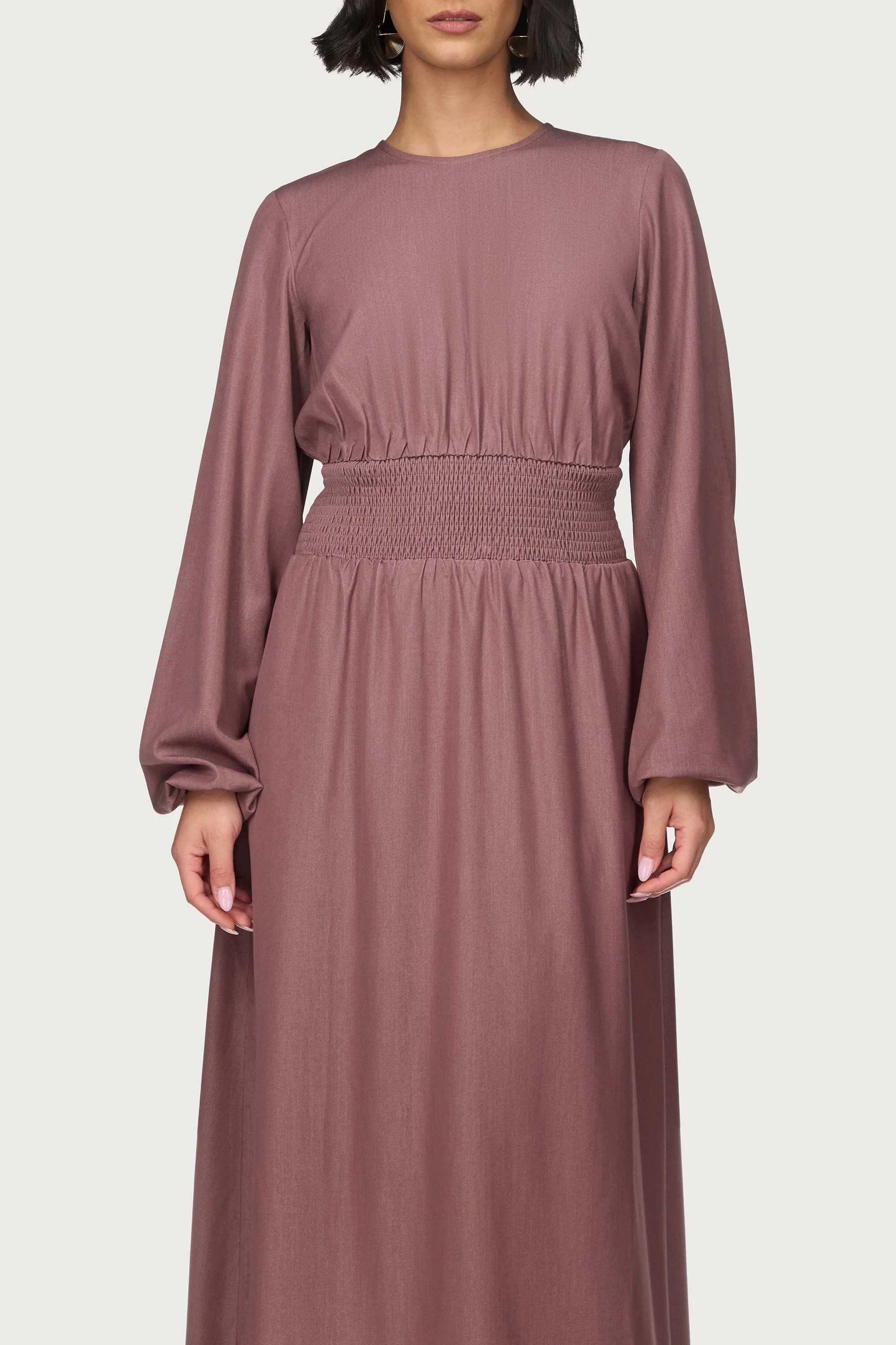 Smocked Waist Dress - Berry - Image 3