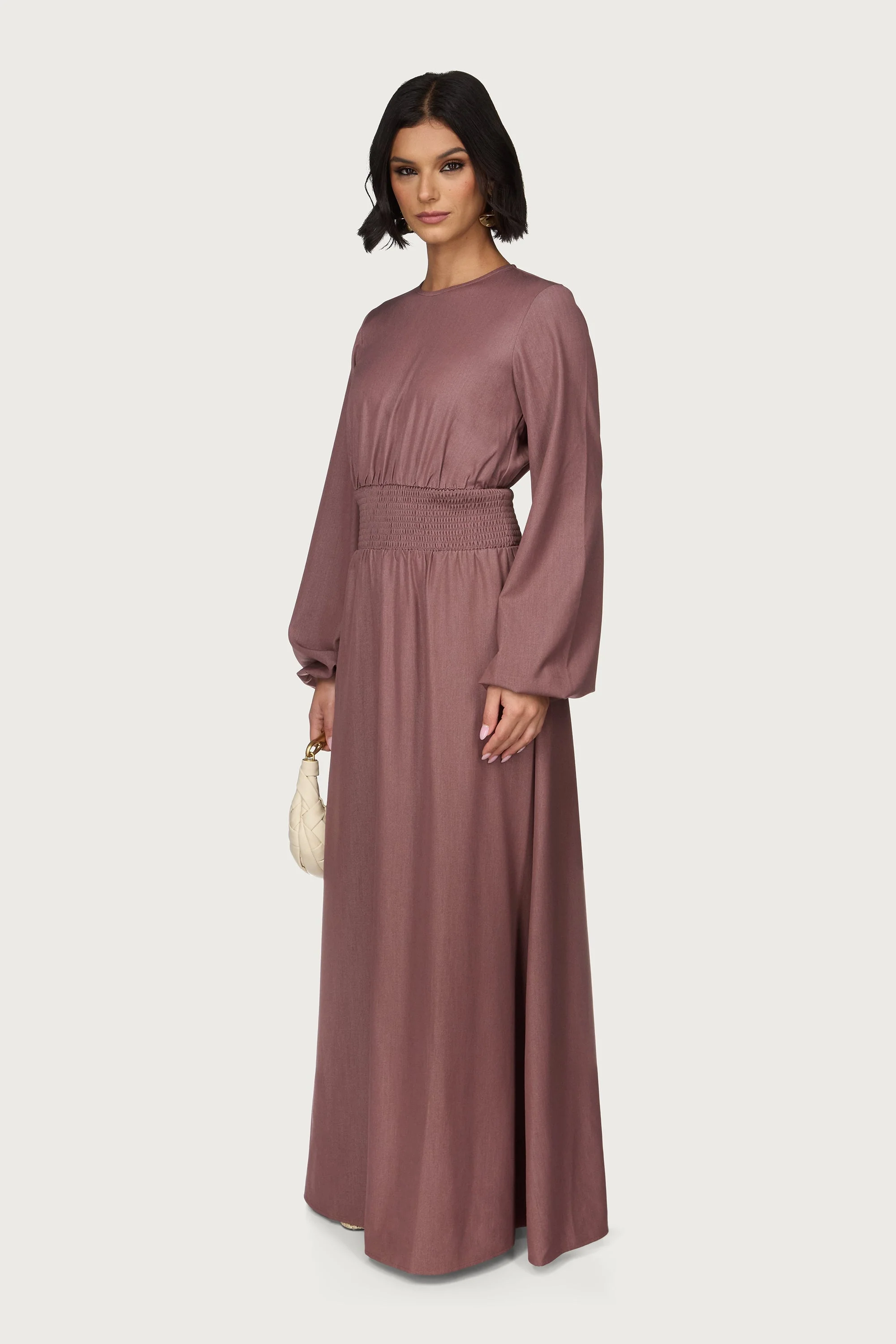 Smocked Waist Dress - Berry - Image 4