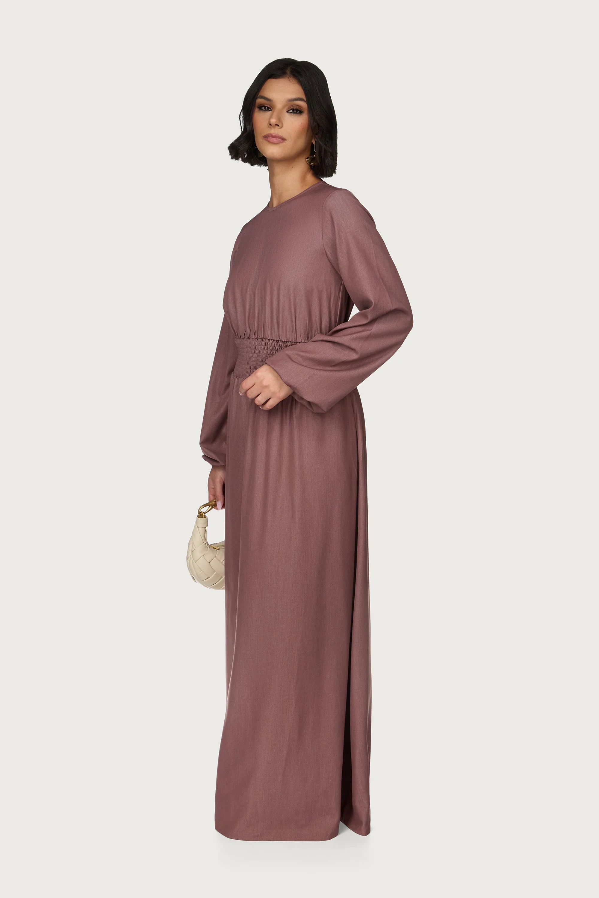 Smocked Waist Dress - Berry - Image 5