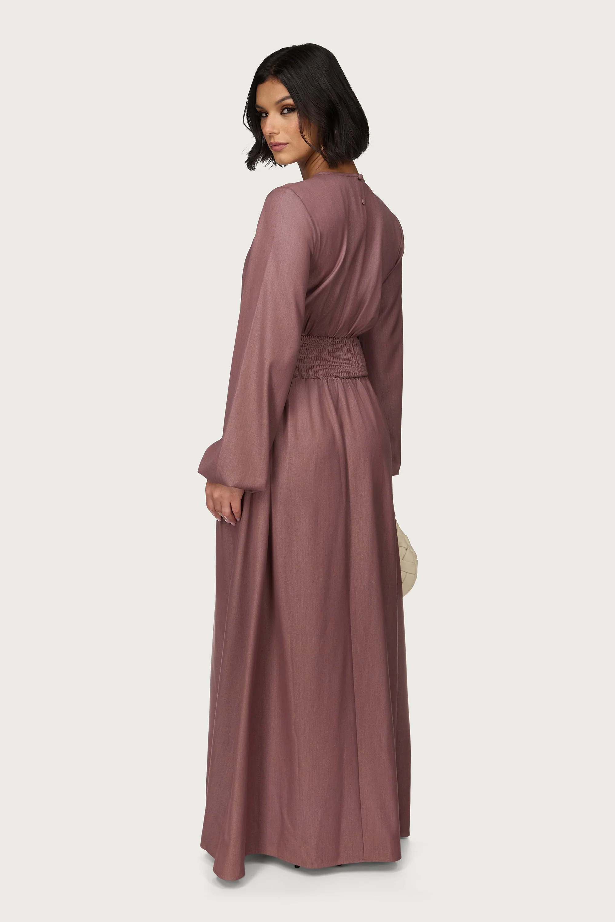 Smocked Waist Dress - Berry - Image 6
