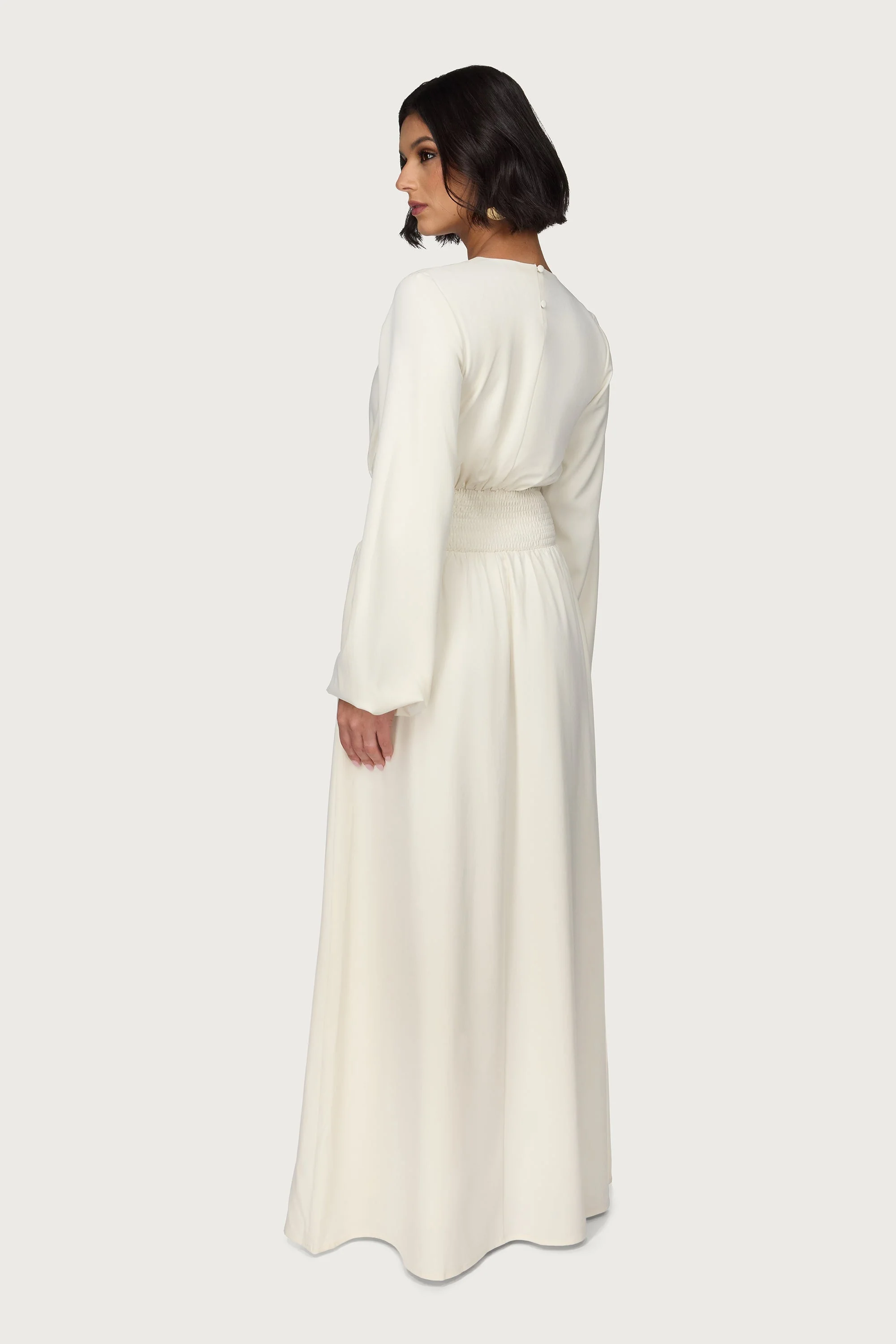 Smocked Waist Dress - Bone - Image 6
