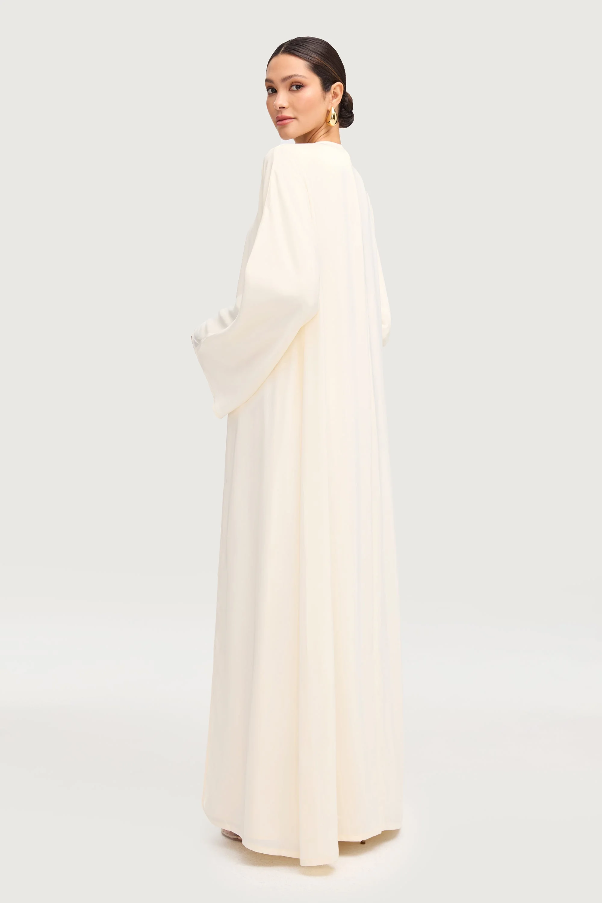 Sofia Open Abaya - Off White - Image 4