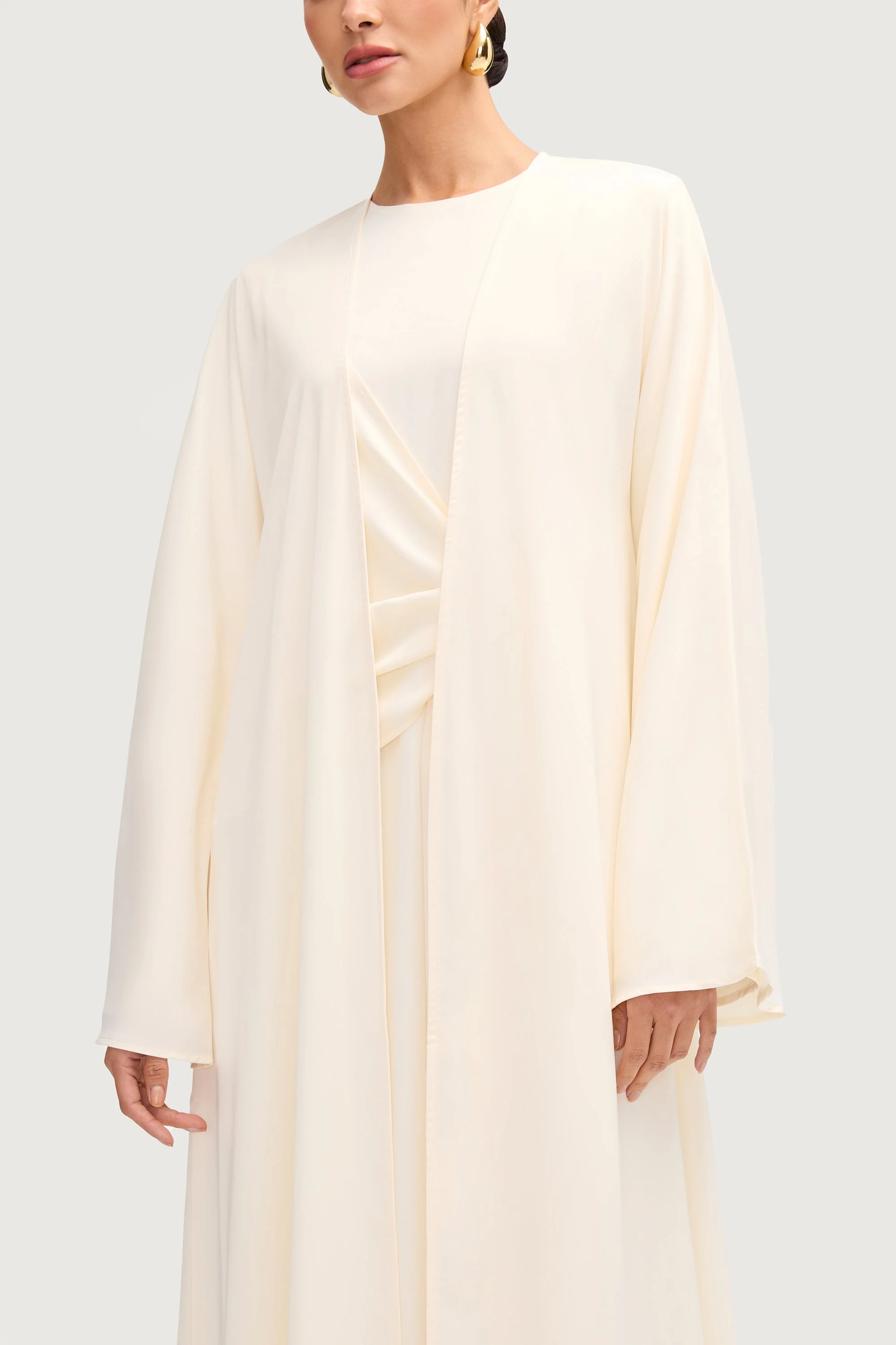Sofia Open Abaya - Off White - Image 5